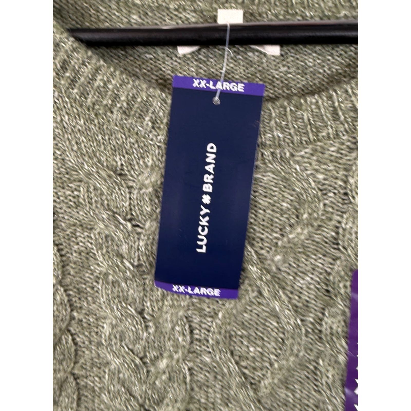 Lucky Brand Lucky Brand Sweater Womens 2XL Olive Green Cable Knit Scalloped Hem Comfort NWT Size XXL / US 16-18 / IT 52-54 - 5 Thumbnail