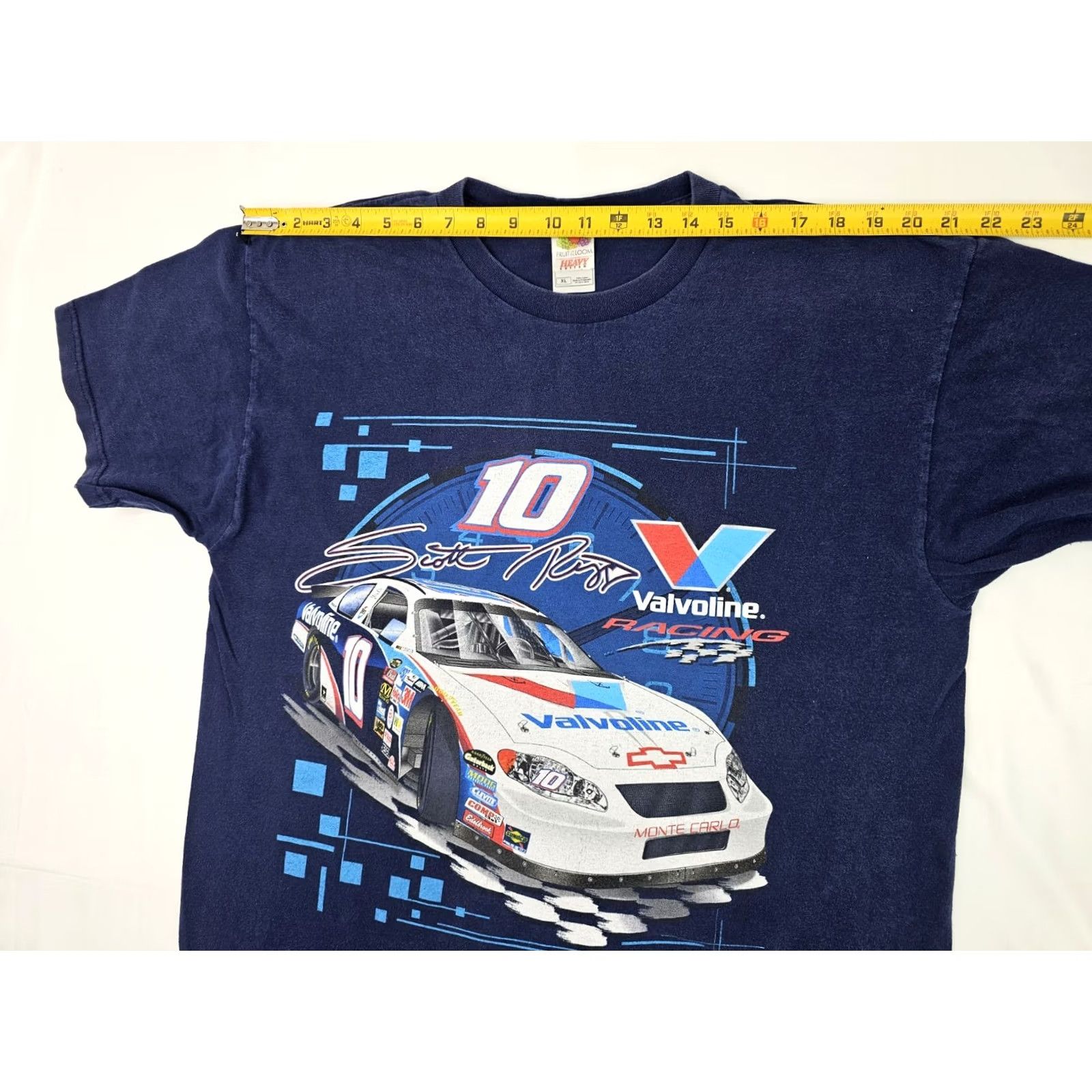 Gildan VINTAGE NASCAR Scott Riggs #10 Valvoline Racing T-Shirt Men XL Blue - Fruit of the Loom Graphic Print Shirt Men's Racing 2005 Size US XL / EU 56 / 4 - 5 Thumbnail