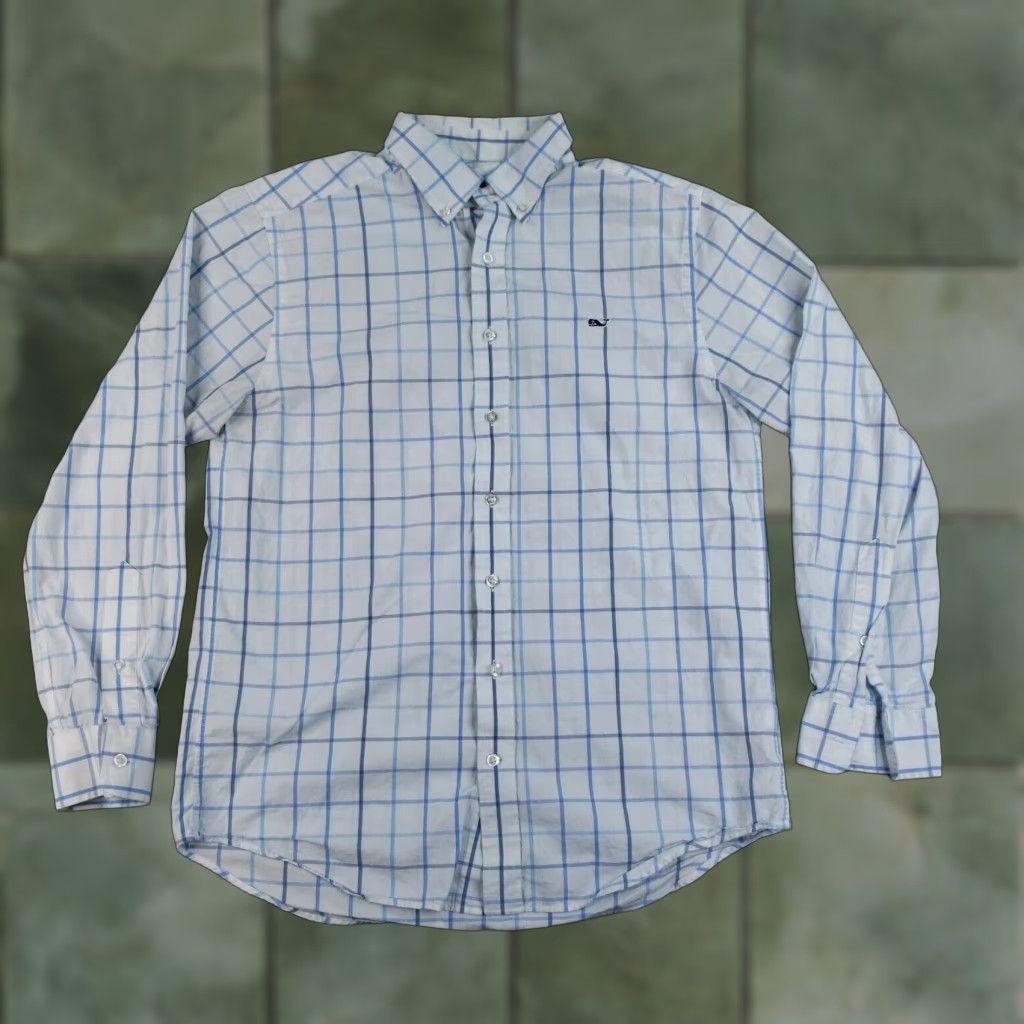 Vineyard Vines Vineyard Vines Shirt Mens M White Blue Check Button-Up Slim Fit Whale Size US M / EU 48-50 / 2 - 1 Thumbnail