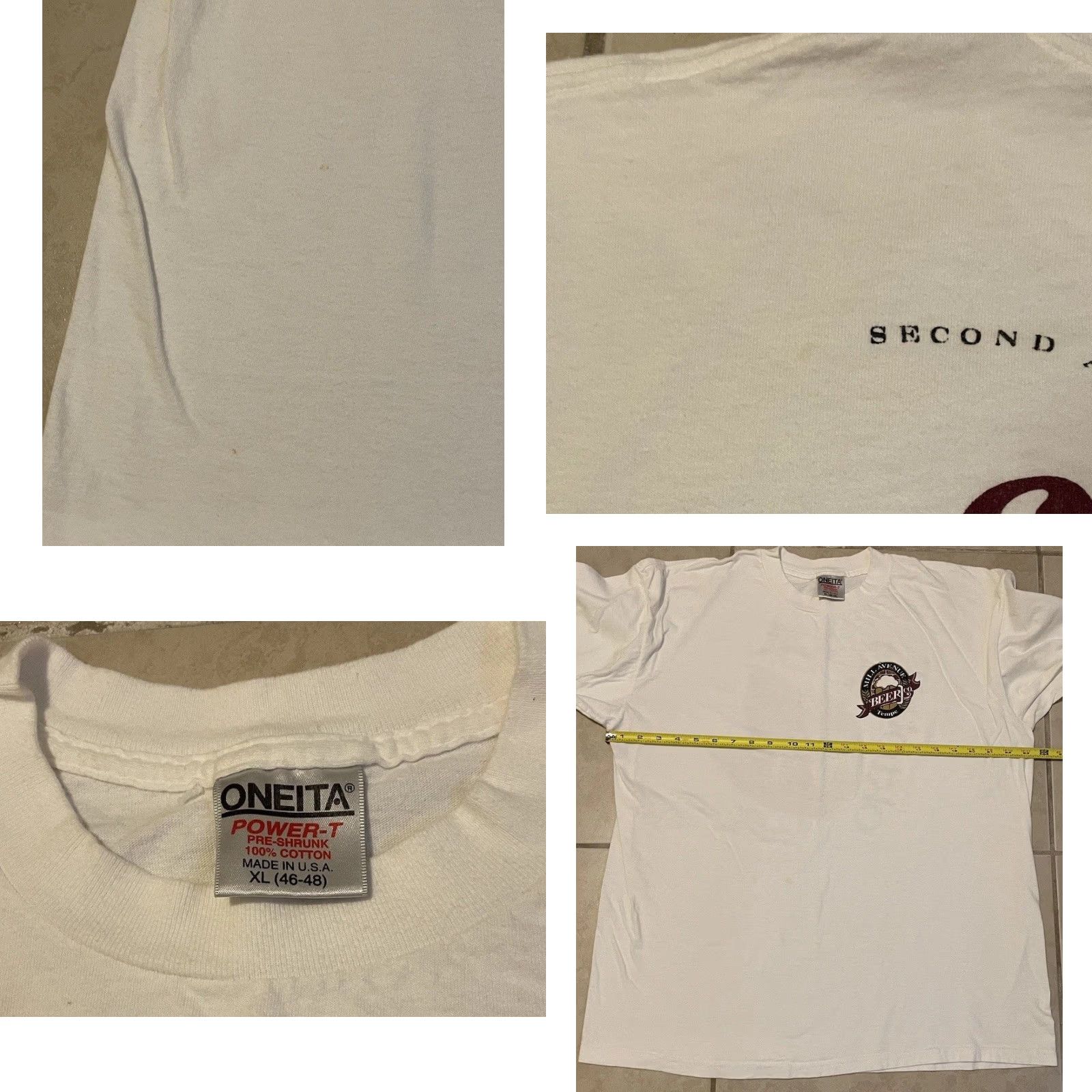 CO VINTAGE 90s Mill Ave Beer Co Faded Oktoberfest Shirt XL Tempe Arizona Bar ASU Grunge Shirt Men XL White Striped 80s Retro Rock Punk Drinking Size US XL / EU 56 / 4 - 8 Thumbnail