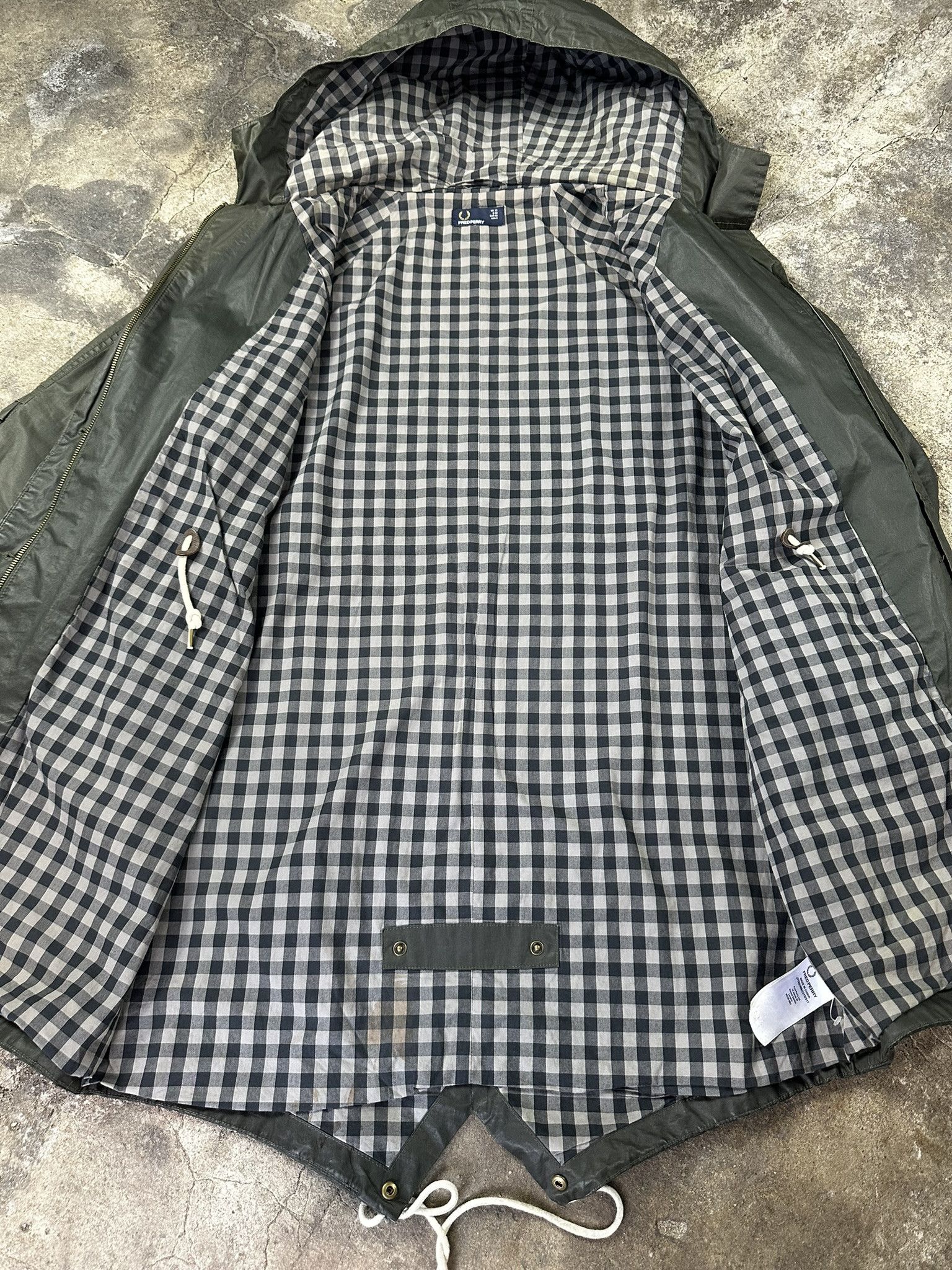 FRED Fred Perry Waxed Wind Rain Raincoat Coat Size L / US 10 / IT 46 - 9 Thumbnail