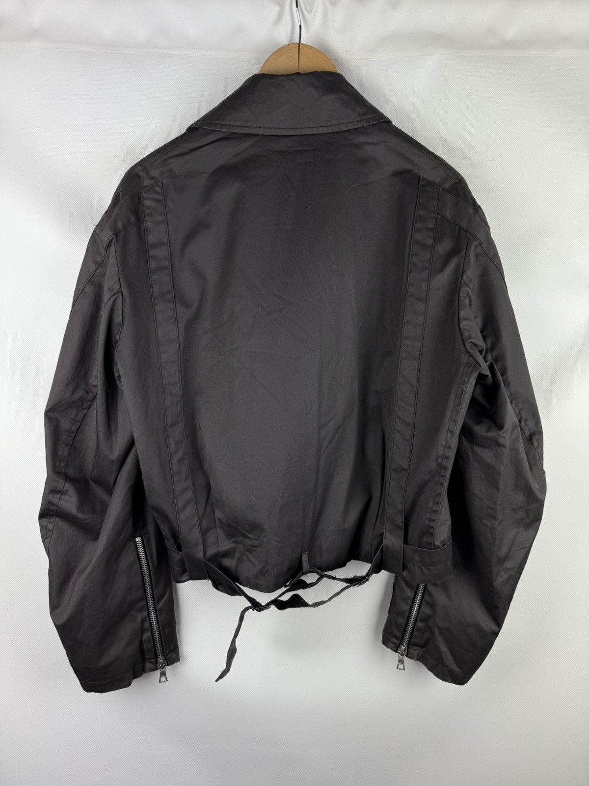 Dries Van Noten Dries Van Noten Crop Belted Assymetrical Collar Biker Jacket Size US M / EU 48-50 / 2 - 11 Thumbnail