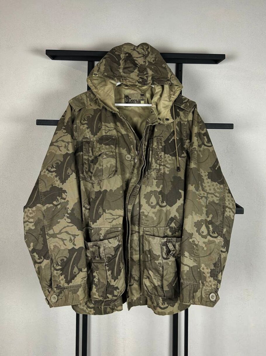 Vintage Camo Military Hooded Jacket Multi Pocket Army Tactical Y2K Size US M / EU 48-50 / 2 - 1 Thumbnail