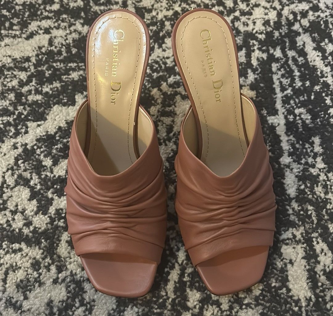 Dior Christian Dior D-Fame Heeled Sandal Rust Colored Lambskin Size US 9.5 / IT 39.5 - 3 Thumbnail