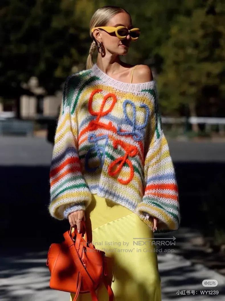 Loewe Loewe Colorful Striped Logo Mohair Sweater Size M / US 6-8 / IT 42-44 - 7 Thumbnail