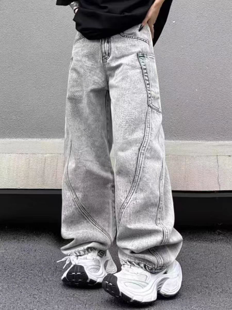 Japanese Brand × Jean Vintage Washed Straight Leg Loose Casual Jeans Size US 33 - 5 Thumbnail