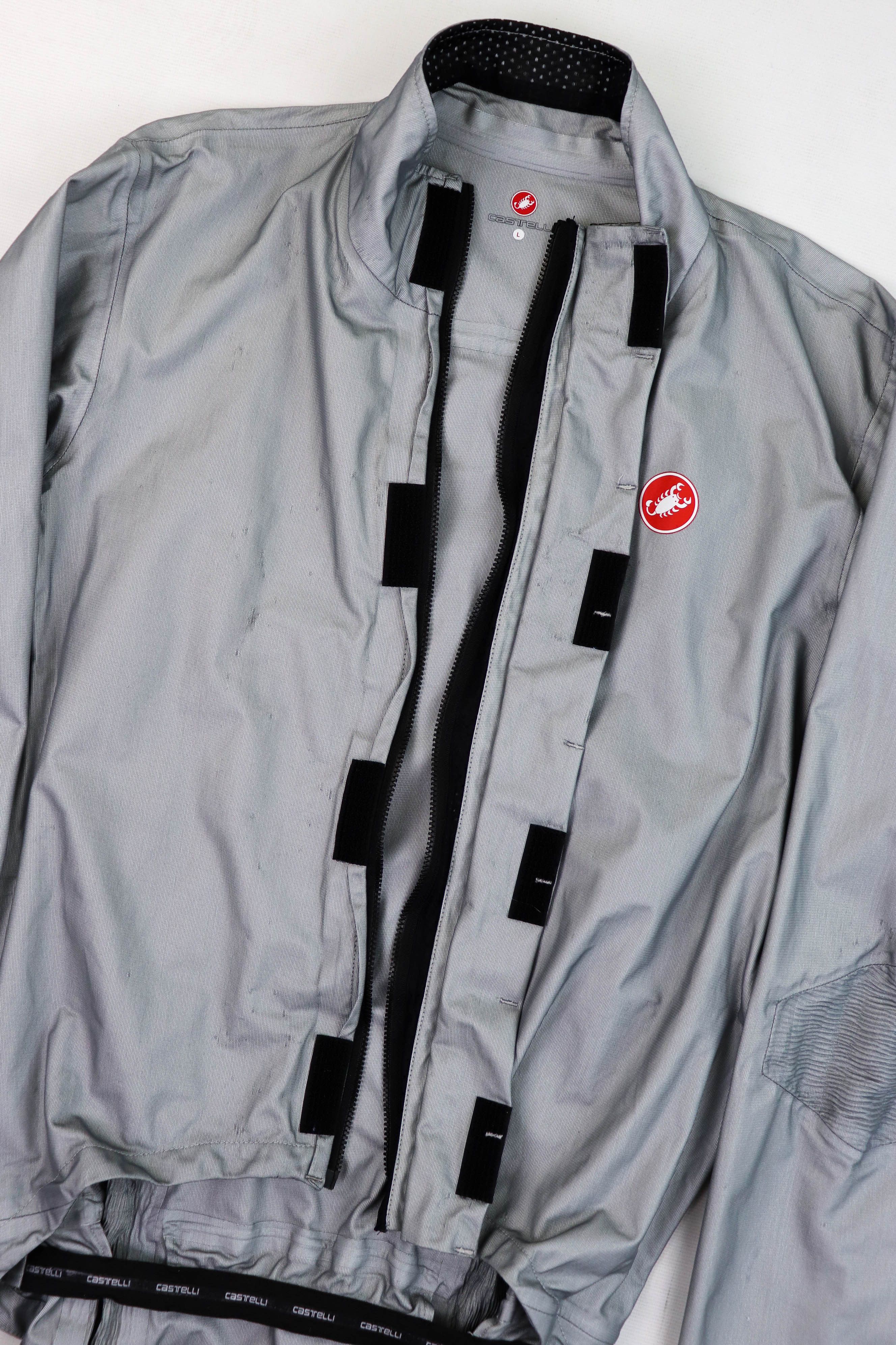 Other CASTELLI Event Waterproof Fabric Silver Gray Cycling Jacket Size US L / EU 52-54 / 3 - 18 Thumbnail