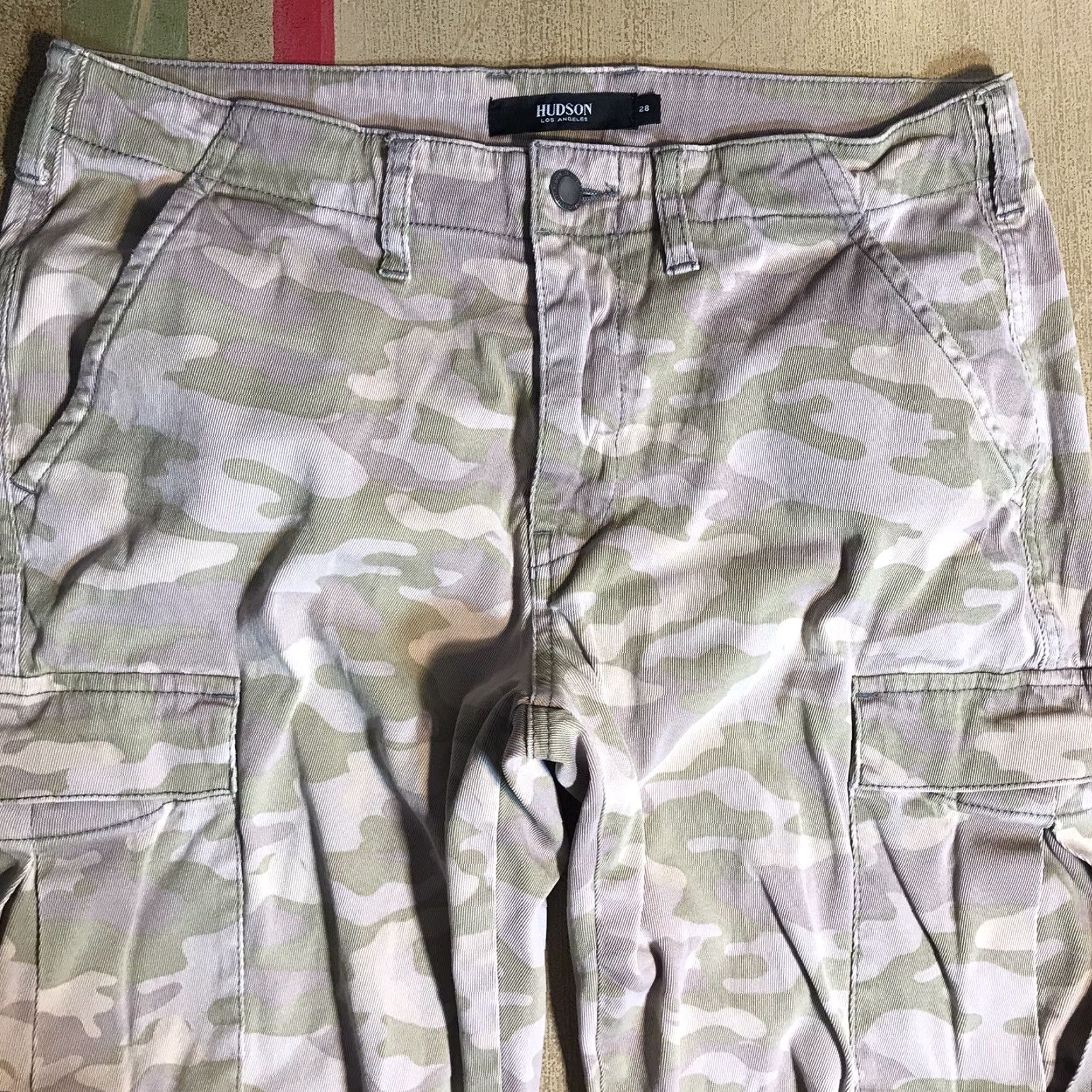 Vintage Hudson Cargo Pants Camouflage Womens Tag 28 X 27 Inseam Scam Wash Code Size 28" / US 6 / IT 42 - 3 Thumbnail