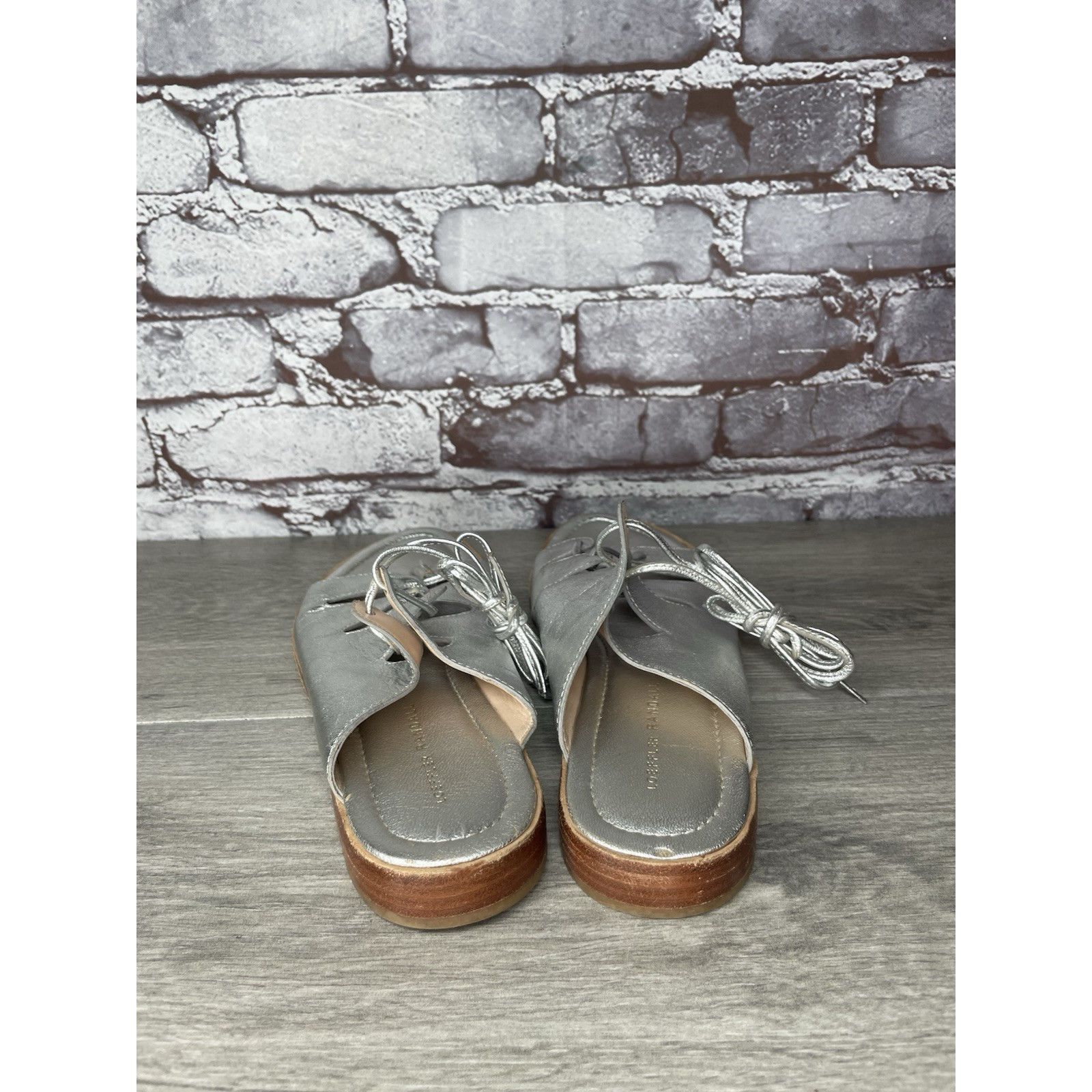 Loeffler Randall Loeffler Randall Kira GT Silver Metallic Thong Sandals Women Size US 9.5 / IT 39.5 - 5 Thumbnail