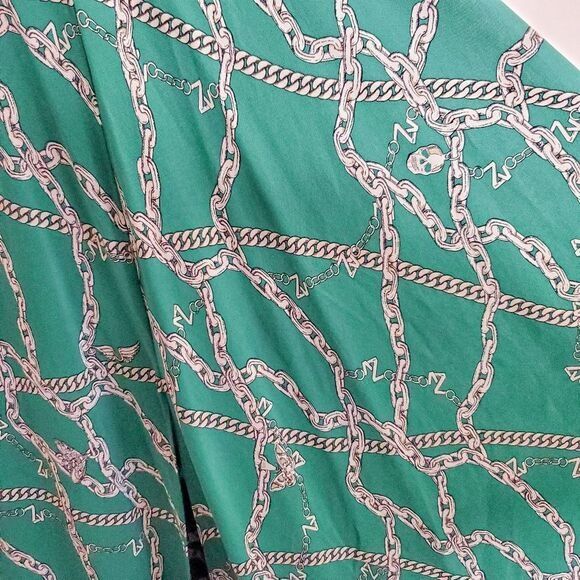 Zadig & Voltaire Zadig & Voltaire Raphia Emerald Green Skull Chaine Logo Dres Size M / US 6-8 / IT 42-44 - 6 Thumbnail