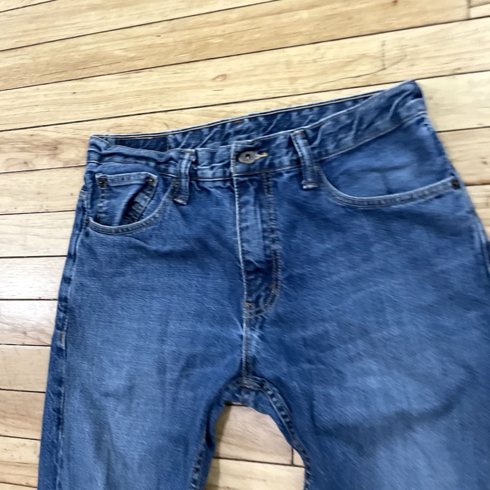 Levi's VINTAGE Levi's Jeans Mens 32x30 521 Slim Taper Blue Work Wear Grunge Denim 32 Mens Jeans Size US 32 / EU 48 - 3 Thumbnail