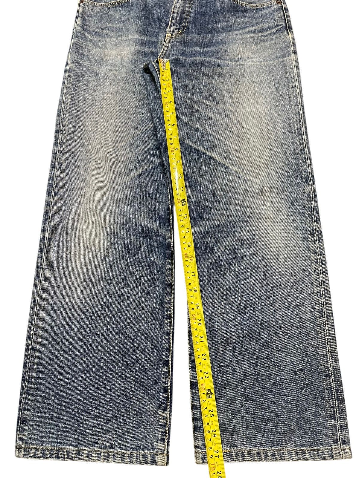 Uniqlo Vintage Y2K Japanese Uniqlo Blue Faded Wash Wide Leg Baggy Size US 33 - 13 Thumbnail