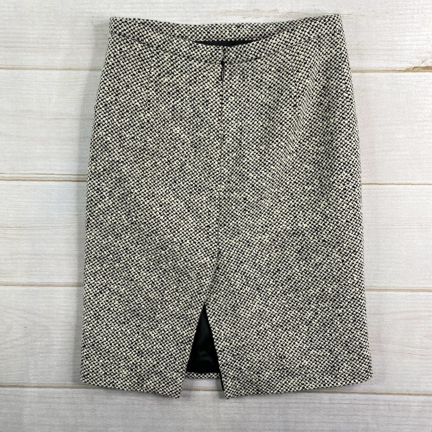 Saks Fifth Avenue Vtg Saks Fifth Avenue Skirt Sz 6 Wool Cashmere Black Cream Tweed Lined Pencil Size 28" / US 6 / IT 42 - 8 Thumbnail