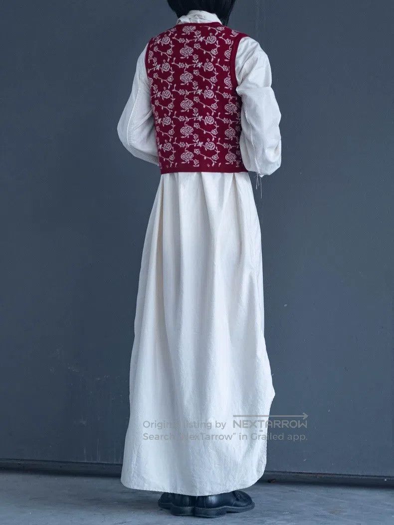 Kenzo Kenzo Chestnut red floral double-breasted knit vest Size XS / US 0-2 / IT 36-38 - 3 Thumbnail