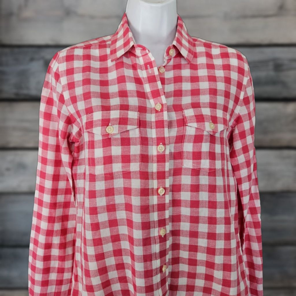 Banana Republic Banana Republic Womens Button-Up Shirt XS Pink Cotton Linen Shirt Womens XS Pink Banana Republic Button-Up Shirt Size XS / US 0-2 / IT 36-38 - 1 Thumbnail