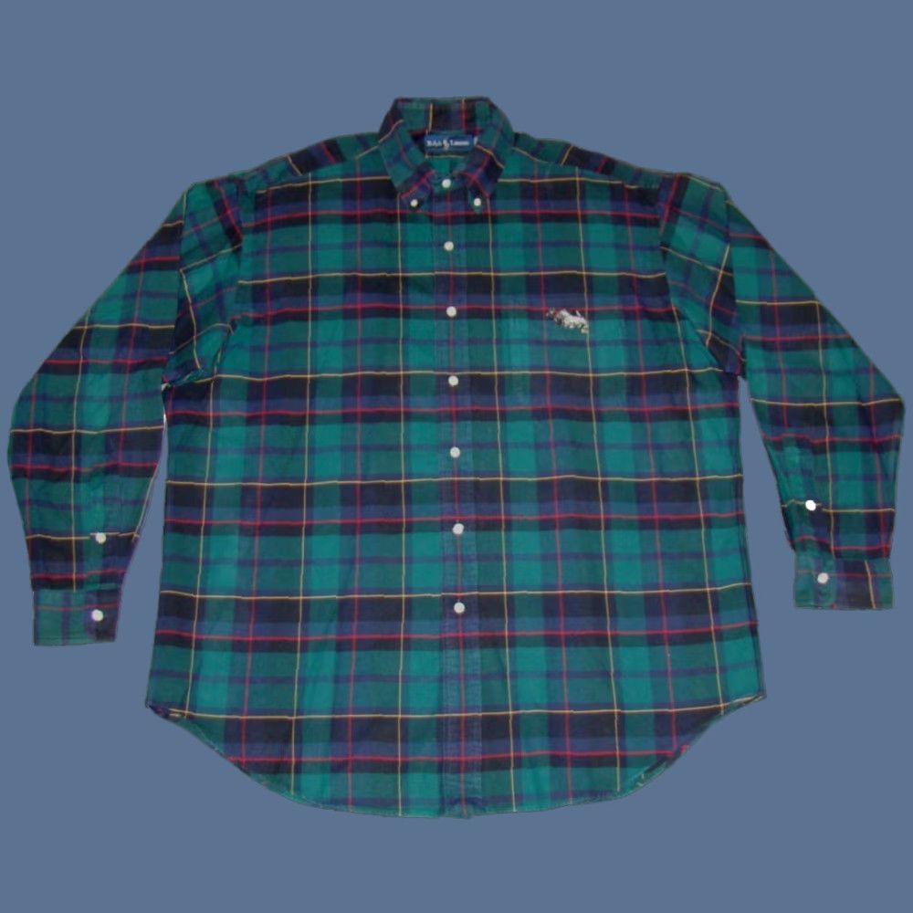 Ralph Lauren VINTAGE Ralph Lauren Blake Mens L 2XL Tartan Plaid Double Scottie Dog Pocket Shirt Size US XXL / EU 58 / 5 - 1 Thumbnail