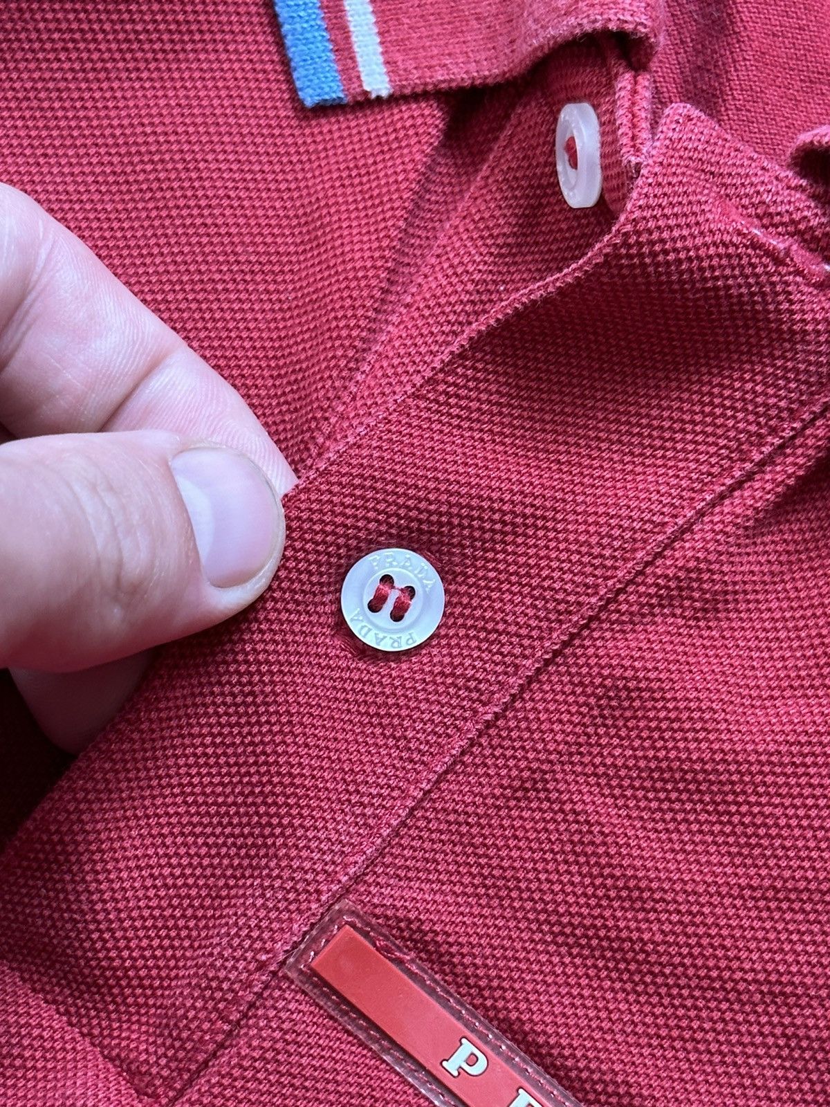 Prada PRADA MILANO RED TAB POLO T-SHIRT TEE Size US L / EU 52-54 / 3 - 9 Thumbnail