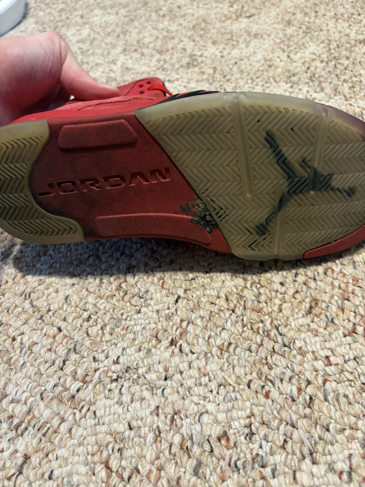 Other Air Jordan 5 Red Suede Sneakers Size US 10.5 / EU 43-44 - 4 Thumbnail