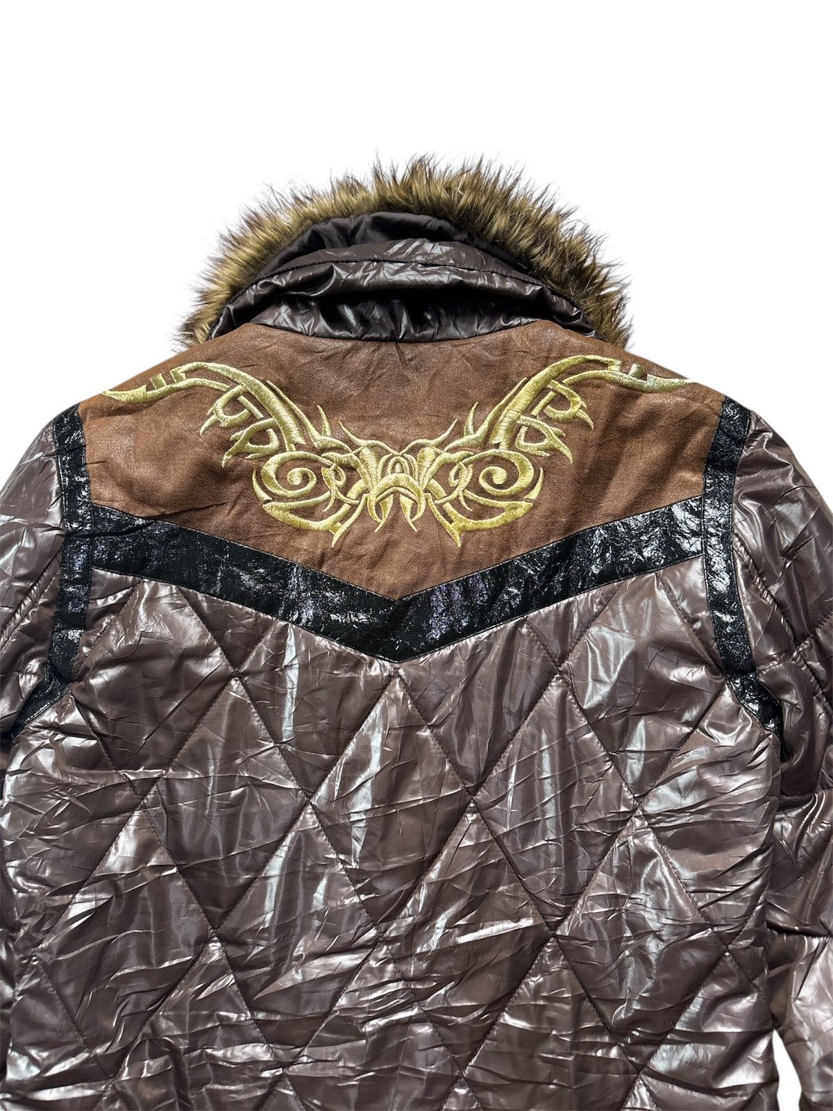 If Six Was Nine Tribal Fur Collar Quilted Jacket Size US M / EU 48-50 / 2 - 3 Thumbnail