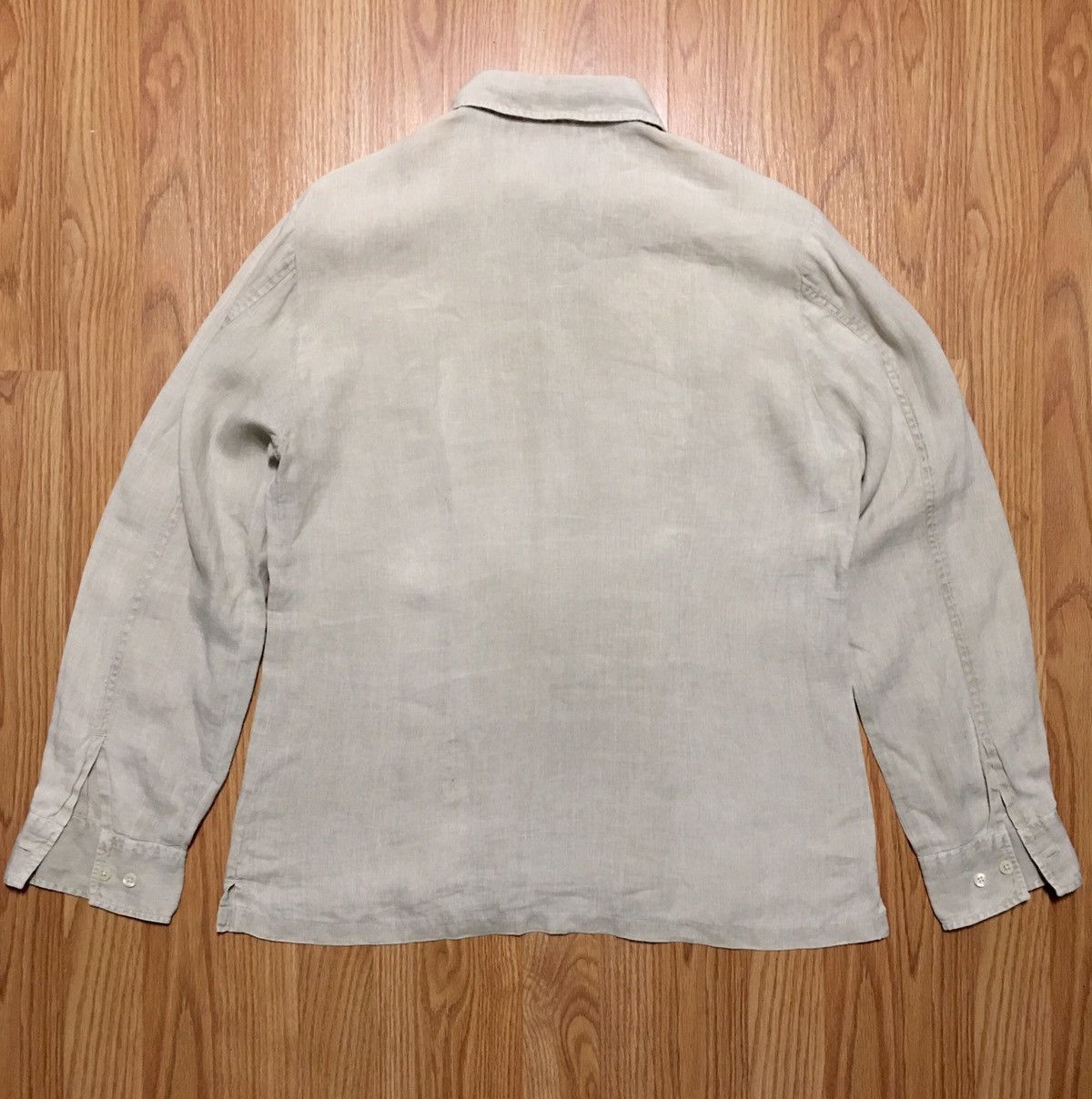 C.P. Company C.P. Company Linen Grey Button Up Mens Shirt Size US L / EU 52-54 / 3 - 7 Thumbnail