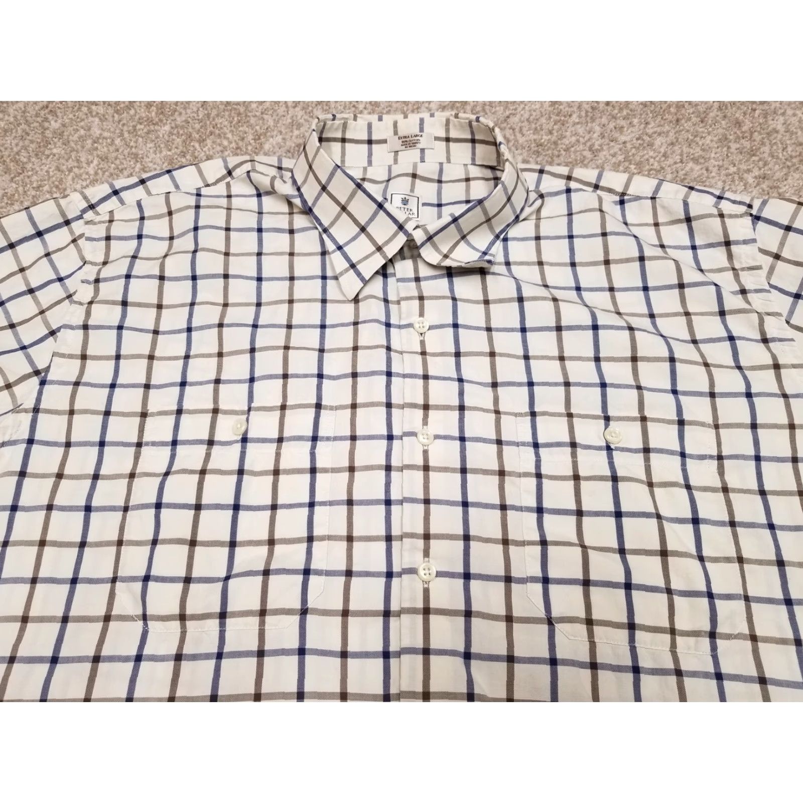 Peter Millar Peter Millar Button-Down Shirt Mens XL Blue Red Check Casual FLAWS Size US XL / EU 56 / 4 - 2 Thumbnail