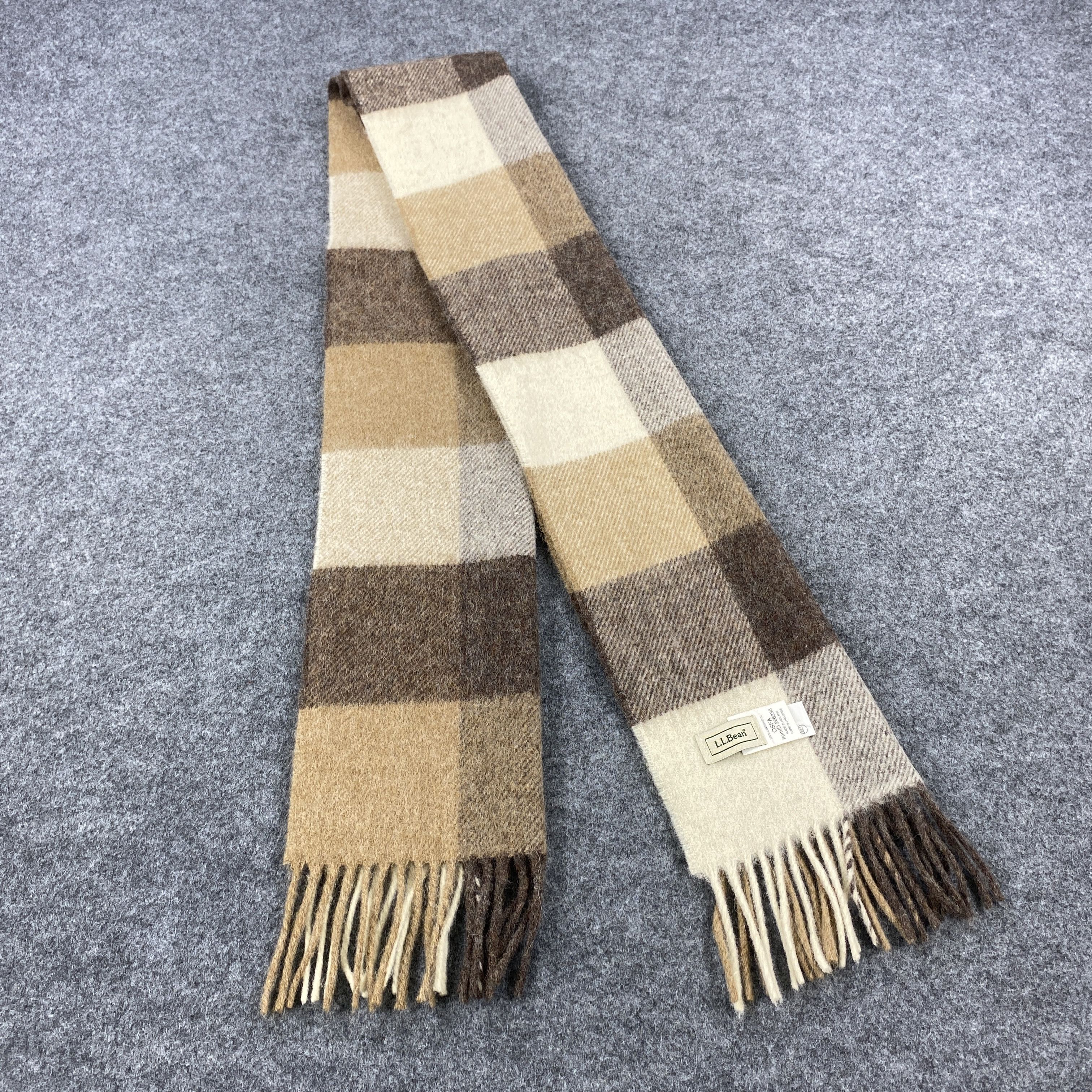 L.L. Bean × Vintage GF10696 L.L. Bean Scarf Neck Wear Muffler Nova Check Size ONE SIZE - 1 Thumbnail