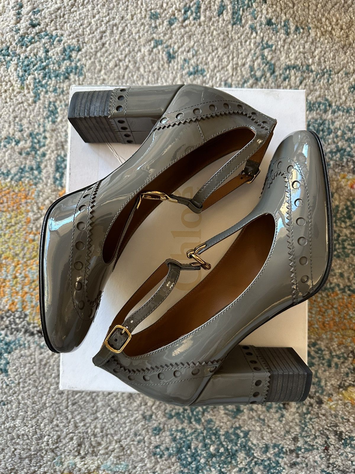Chloe Patent Leather T-strap Mary Jane Pumps Size US 9 / IT 39 - 5 Thumbnail