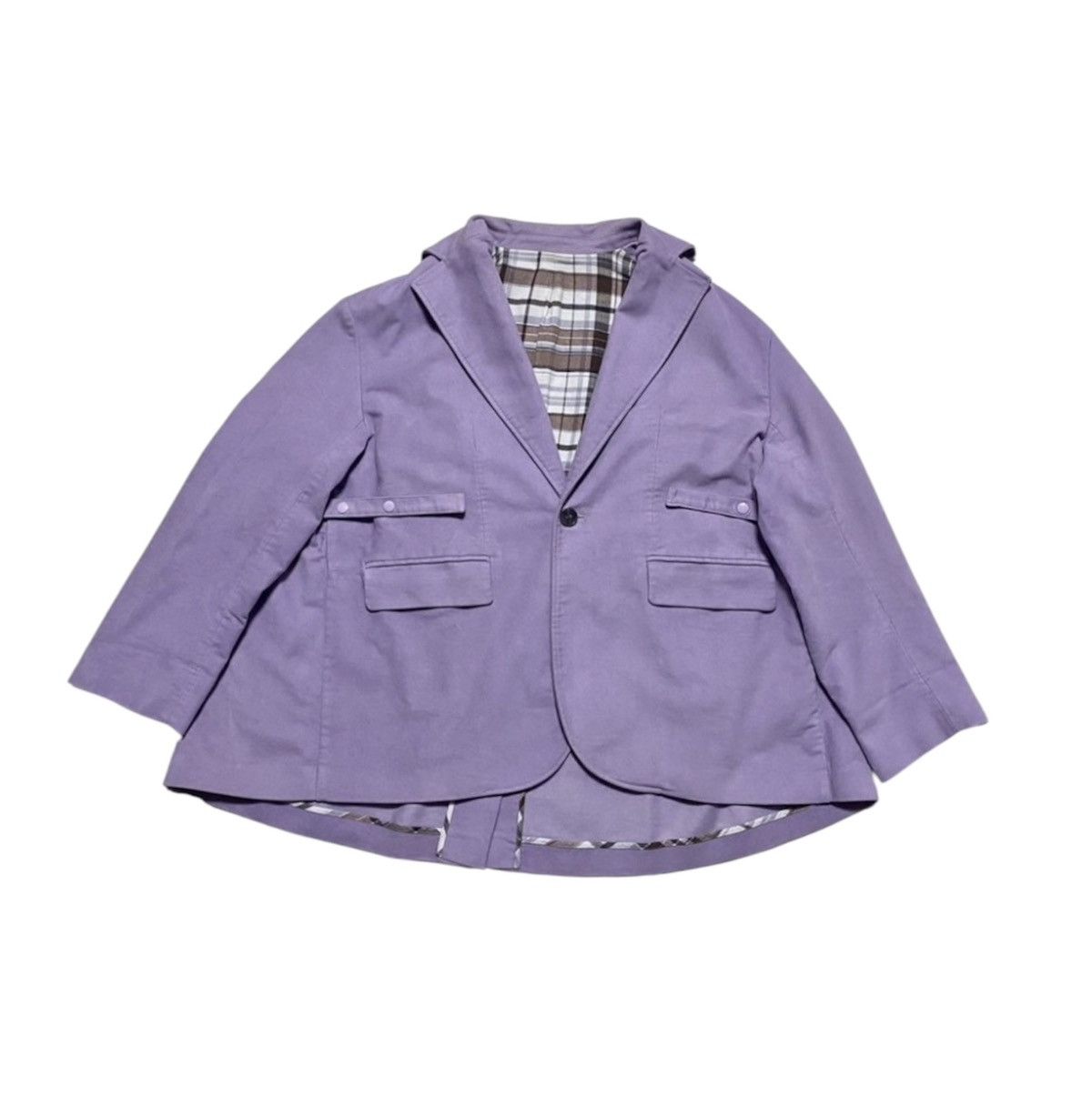 Acne Studios Women’s Oversized Single-breasted Cotton Blazer Light Purple Size ONE SIZE - 3 Thumbnail