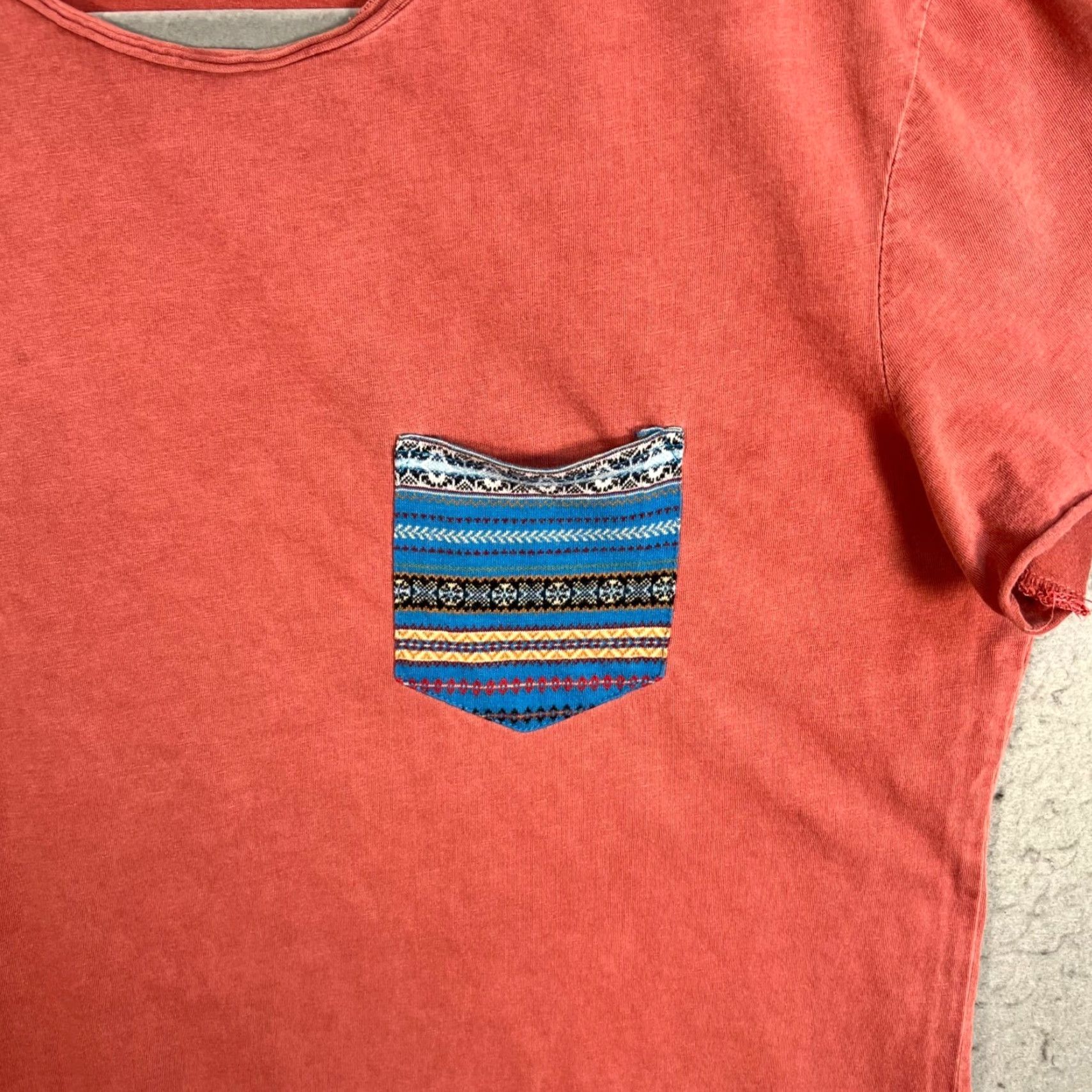 Urban Outfitters Koto T-Shirt Mens Sz Small Red Knit Striped Pocket 100% Cotton Urban Outfitters Size US S / EU 44-46 / 1 - 4 Thumbnail