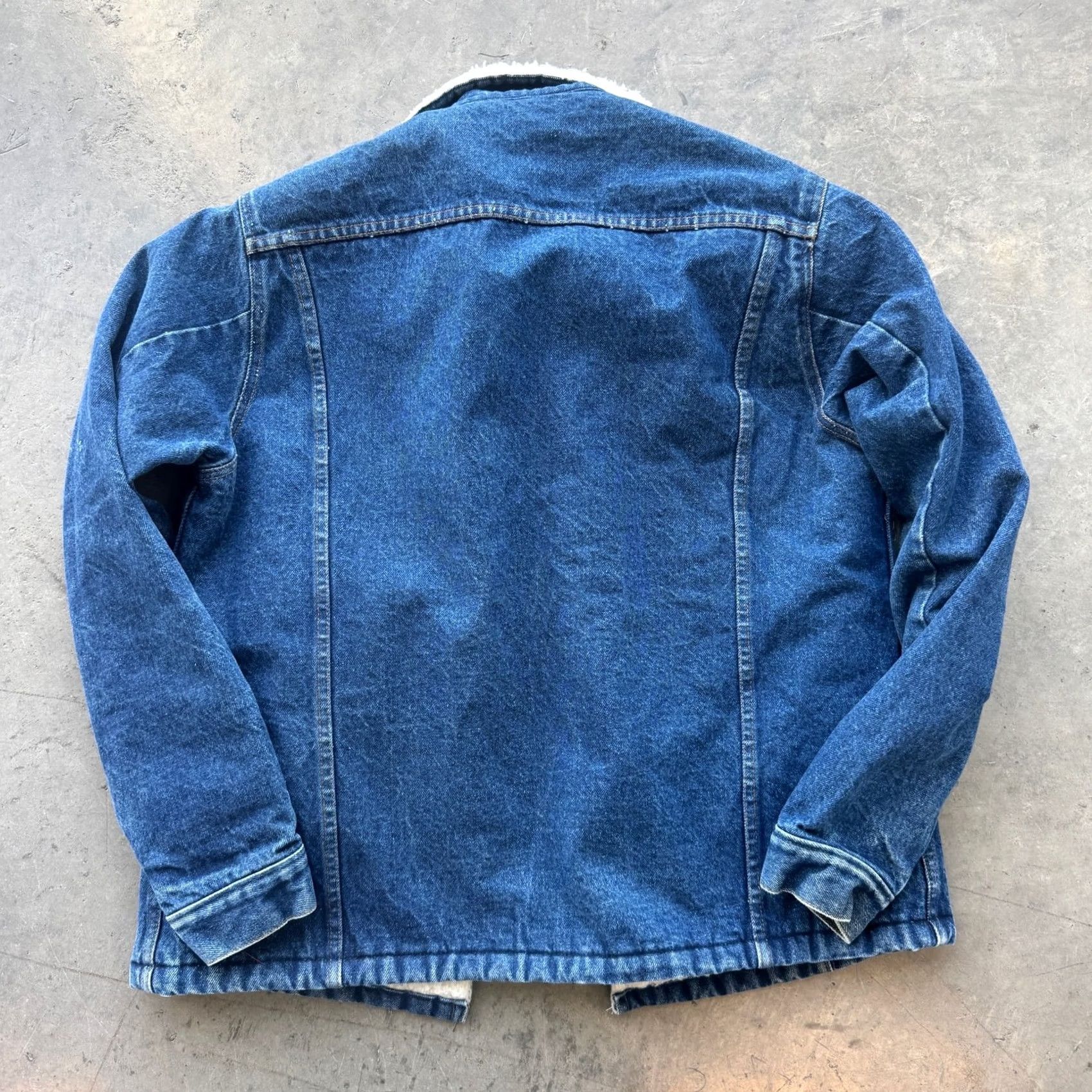 Vintage VINTAGE Y2k Denim Blue Jean Sherpa Trucker Button Up Jacket Men's L Size 36" / US 14 / IT 50 - 2 Thumbnail
