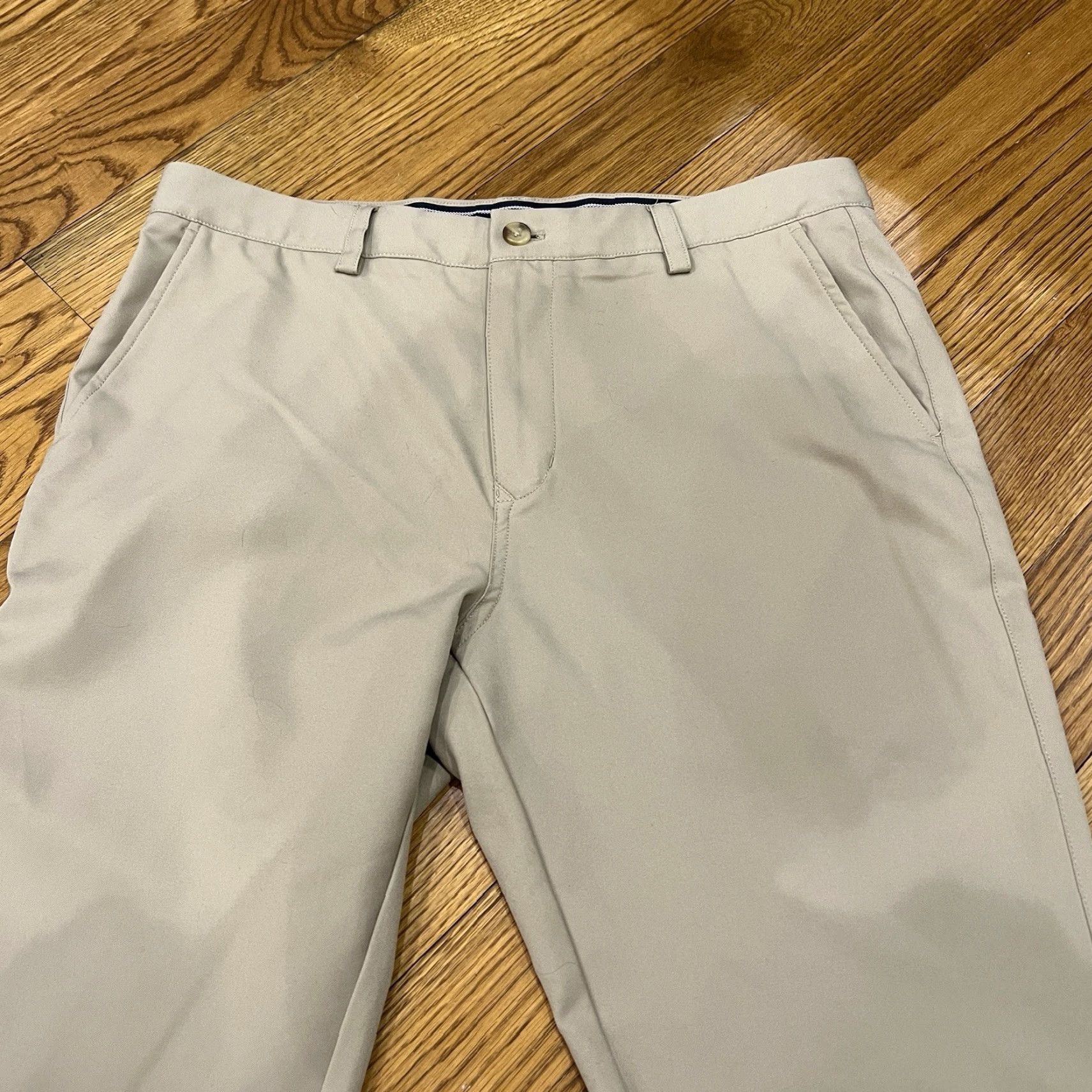 Vineyard Vines Vineyard Vines Beige Performance Athletic Golf Chino Preppy Link Pants Mens 35x32 Size US 35 - 2 Thumbnail