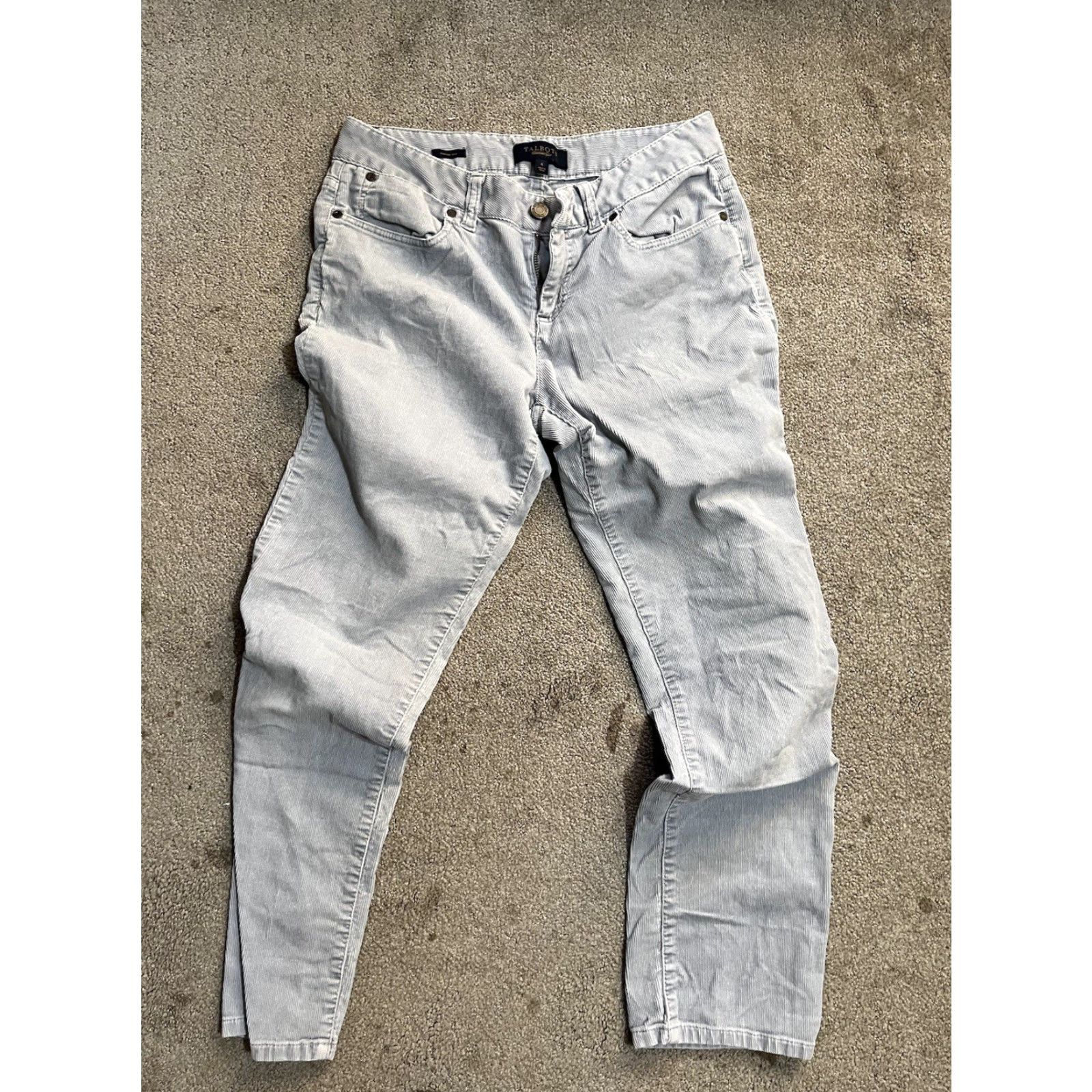Talbots Talbots Pants Womens Size 4 Gray Corduroy Stretch Flat Front Signature Ankle Size 27" / US 4 / IT 40 - 2 Thumbnail