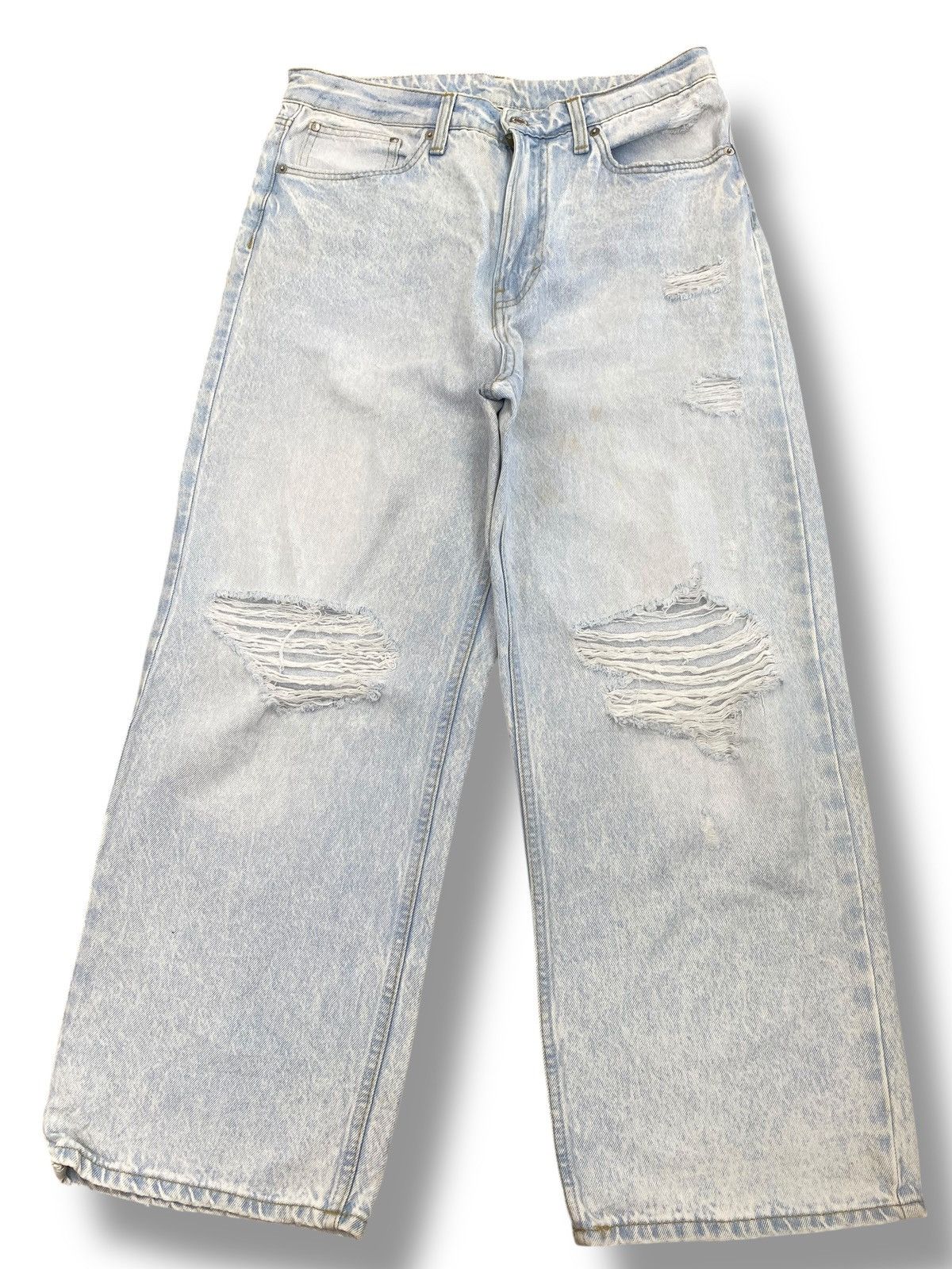 Japanese Brand Japanese Brand Acid Wash Distressed Style Baggy Jeans Size US 31 - 1 Thumbnail