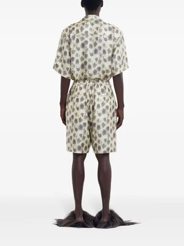 Marni o1w1db11125 Printed Silk Bermuda Shorts in Yellow Size US 30 / EU 46 - 3 Thumbnail