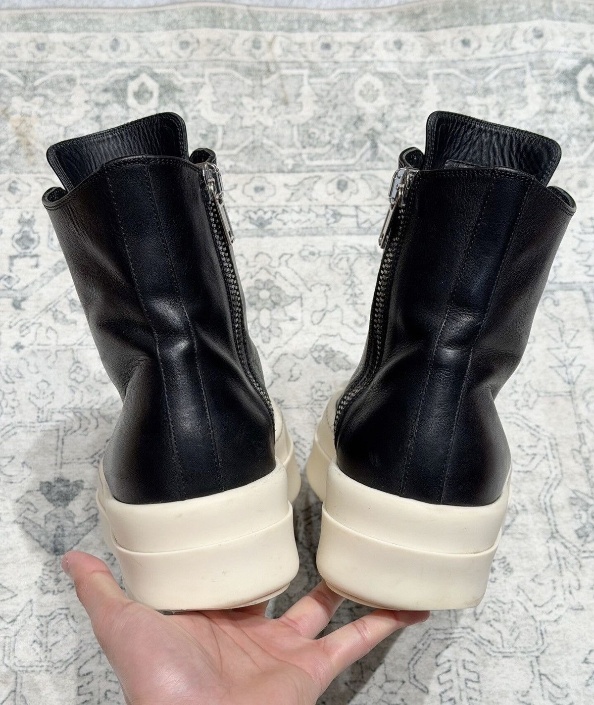 Rick Owens Rick Owens Mainline Leather High-Top Converse, Thick Sole Size US 7 / EU 40 - 7 Thumbnail