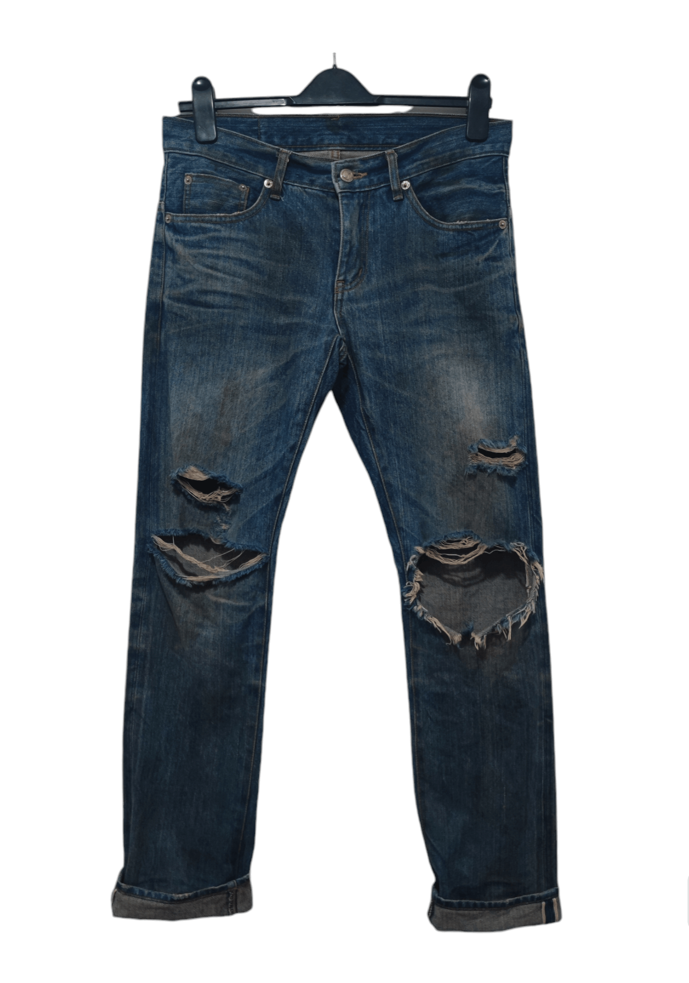 If Six Was Nine × Jean × Le Grande Bleu (L.G.B.) Selfedge jeans Number of day Distresed Size US 30 / EU 46 - 1 Thumbnail