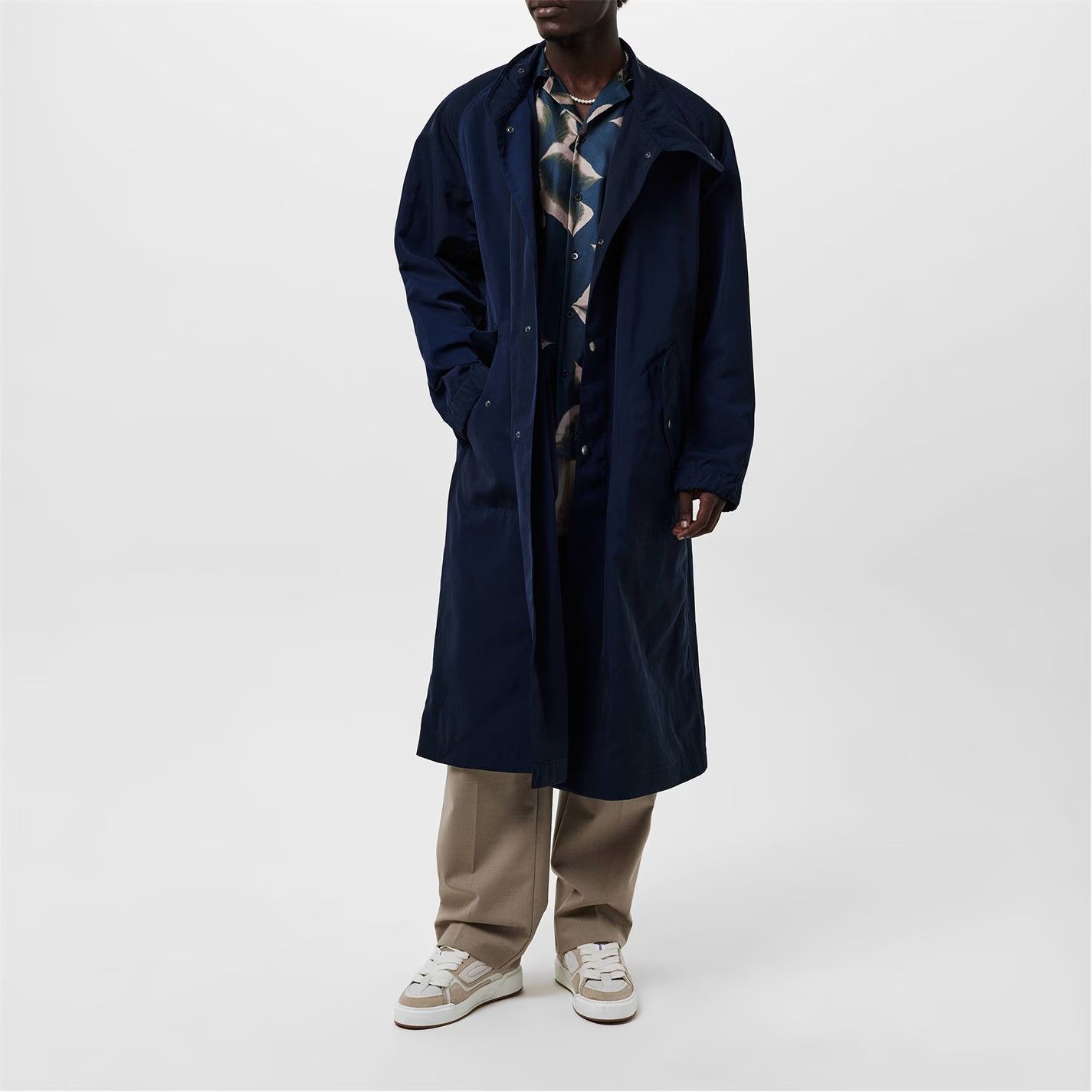 Dries Van Noten o1g2r1mq0426 Rannon Funnel Neck Overcoat in Navy Size US M / EU 48-50 / 2 - 5 Thumbnail