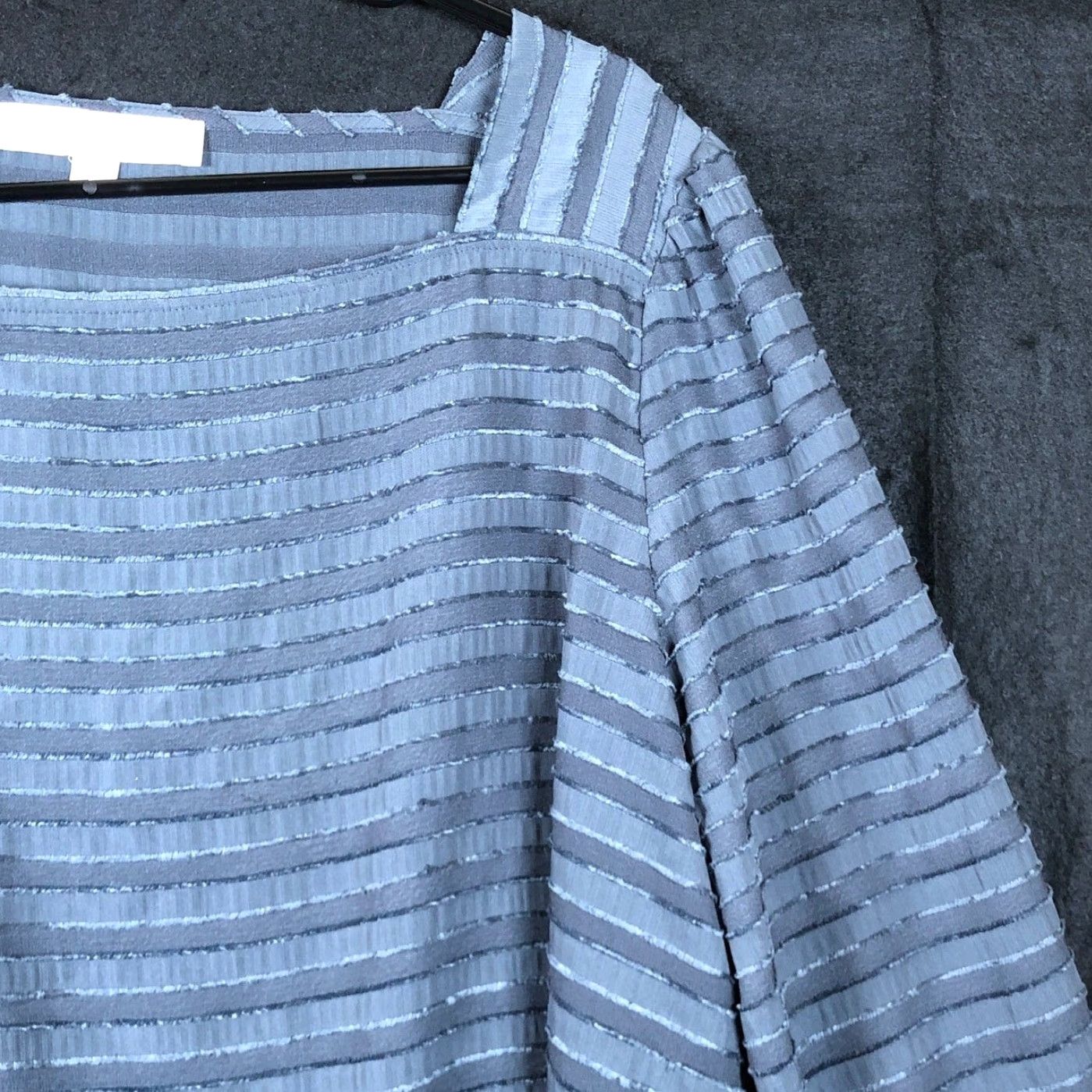 Loft loft Blouse Womens L Blue Striped Square Neck Long Sleeve Polyester Size L / US 10 / IT 46 - 5 Thumbnail