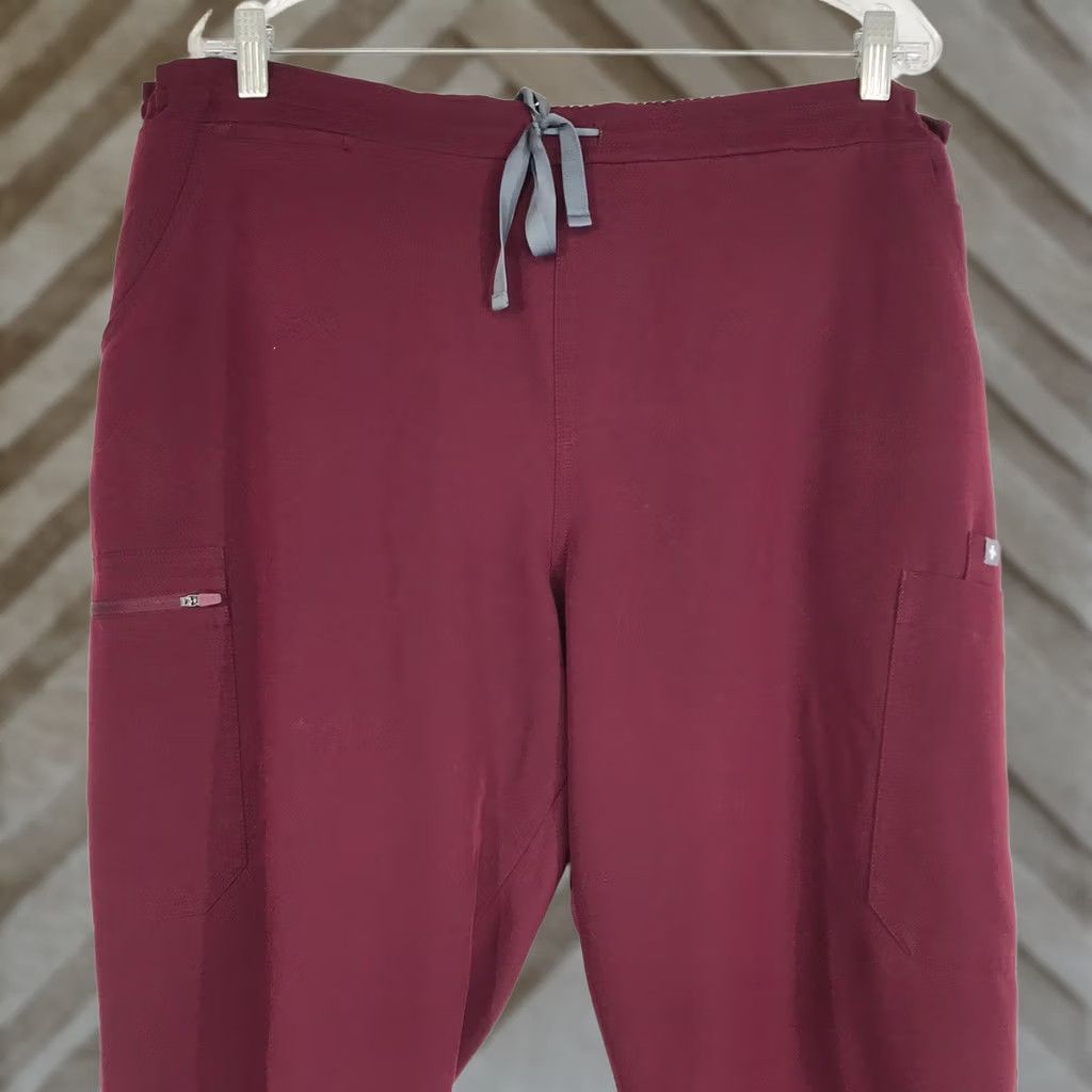 Vintage FIGS Technical Collection Scrub Pants Women's XL Burgundy Style TW2000R Size 40" / US 18 - 1 Thumbnail