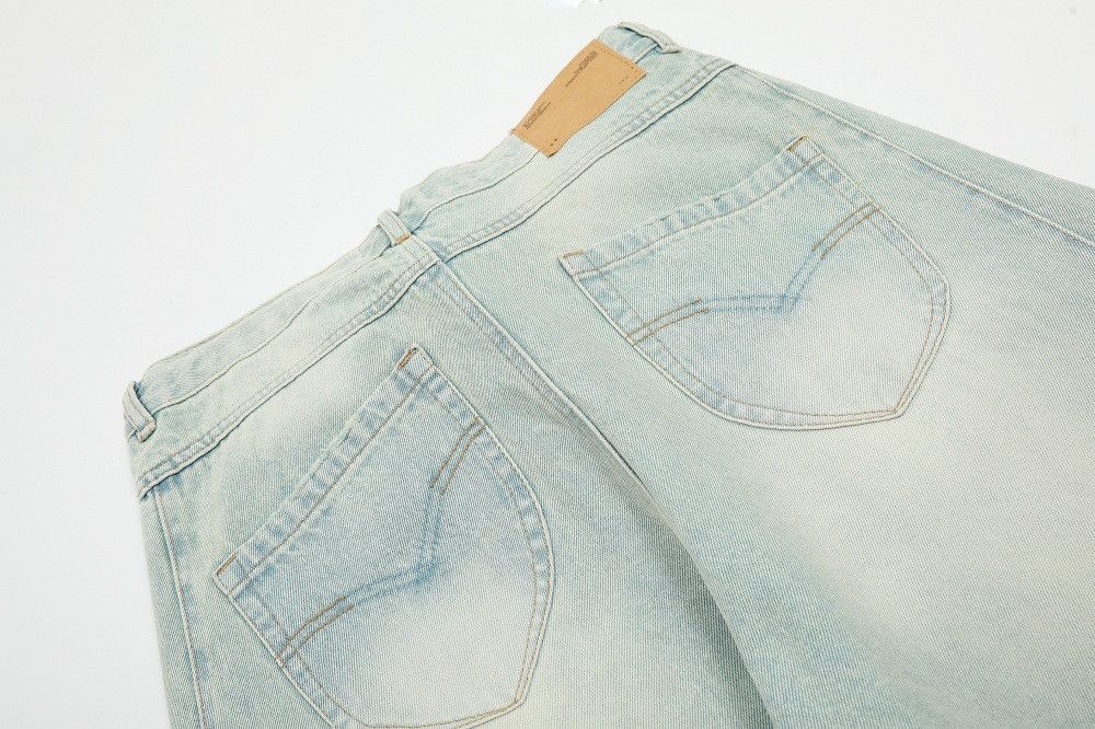 Japanese Brand × Jean Heavy washed loose punk distressed scimitar ripped jeans Size US 32 / EU 48 - 6 Thumbnail
