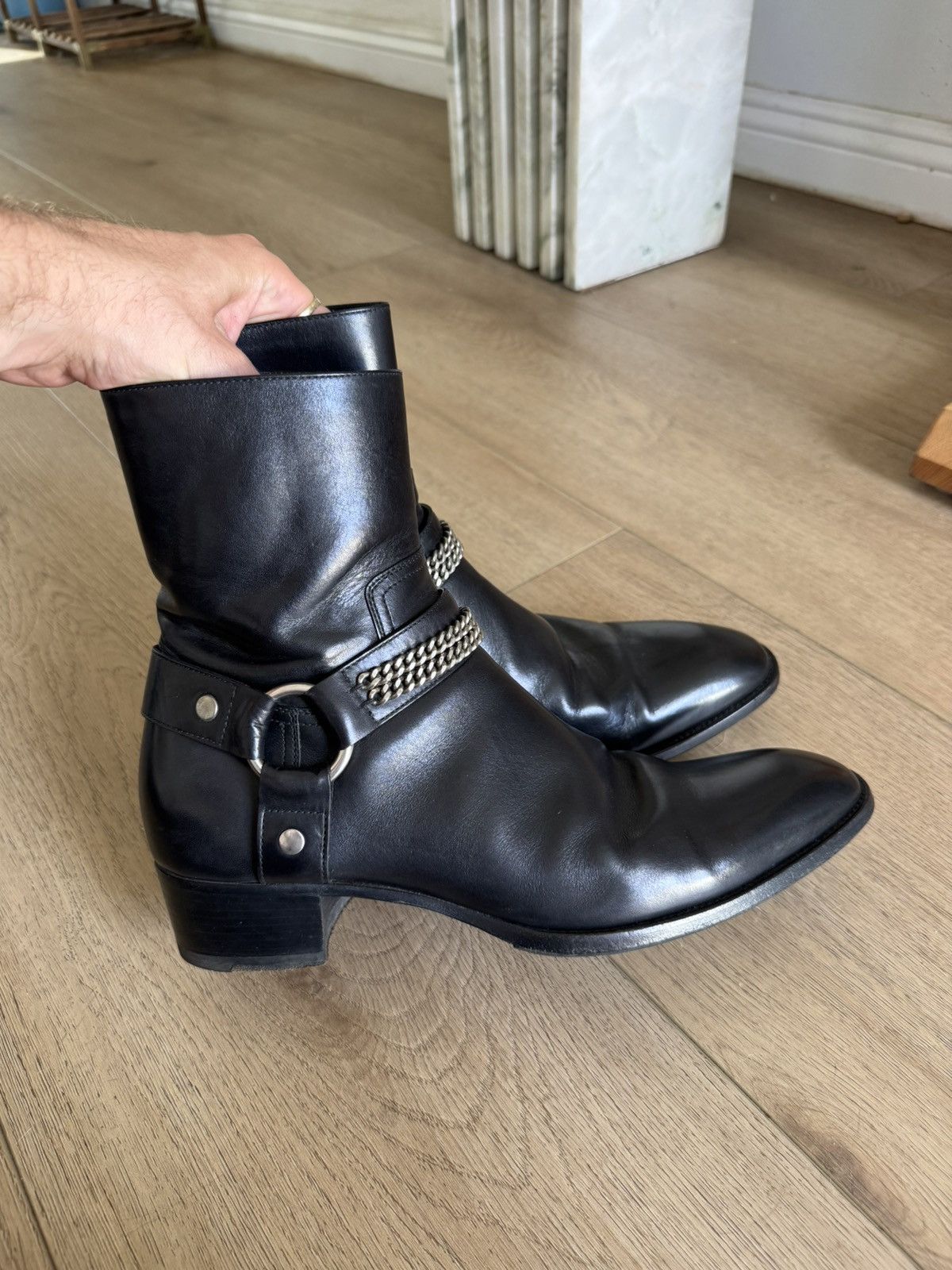 Saint Laurent Paris FW13 Leather Chain Wyatts Size US 9 / EU 42 - 2 Thumbnail