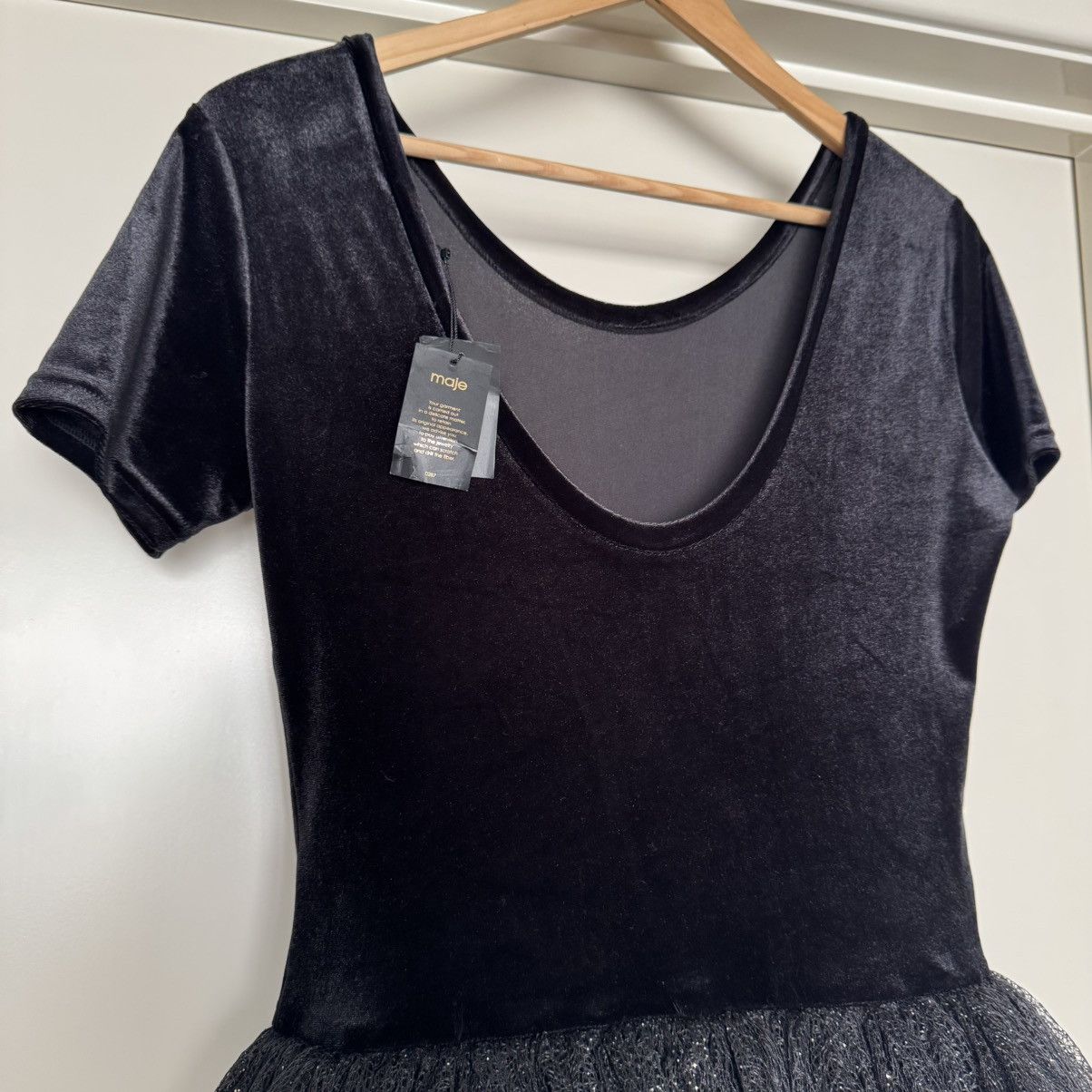 Maje NEW Velvet Lace Tulle dress ✨ French Designer Label Size S / US 4 / IT 40 - 6 Thumbnail