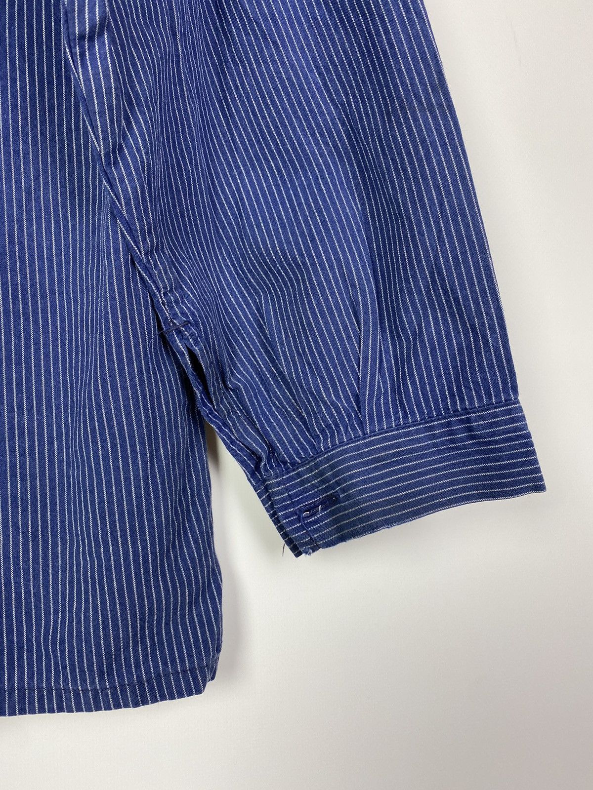 Vintage 90s Vintage Kempel Hickory Stripe Chore Work Over Shirt Size US S / EU 44-46 / 1 - 14 Thumbnail