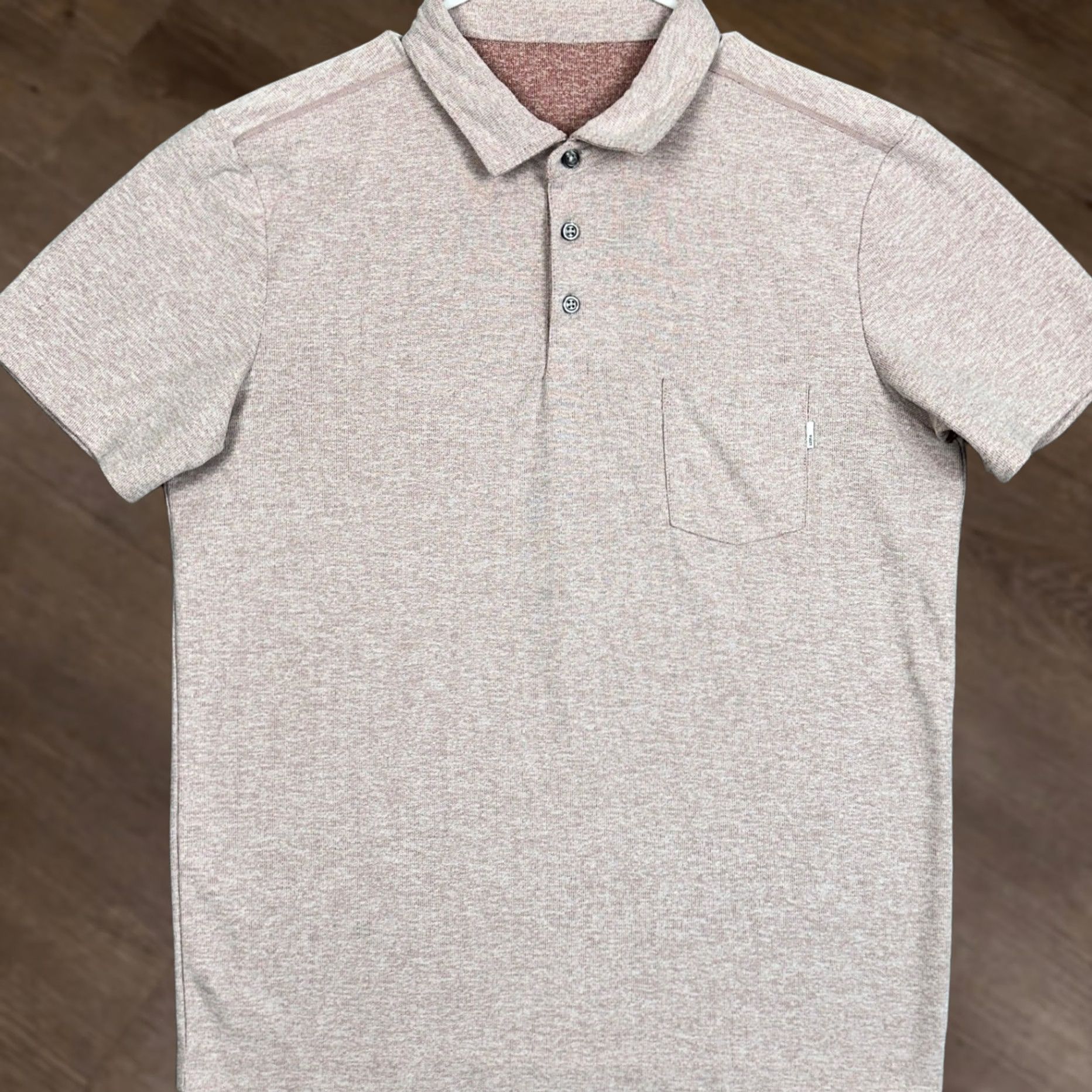 Vuori Vuori Polo Shirt Mens M Pink Light Heathered Pocket Golf Breathable Casual Sport Shirt Size US M / EU 48-50 / 2 - 1 Thumbnail