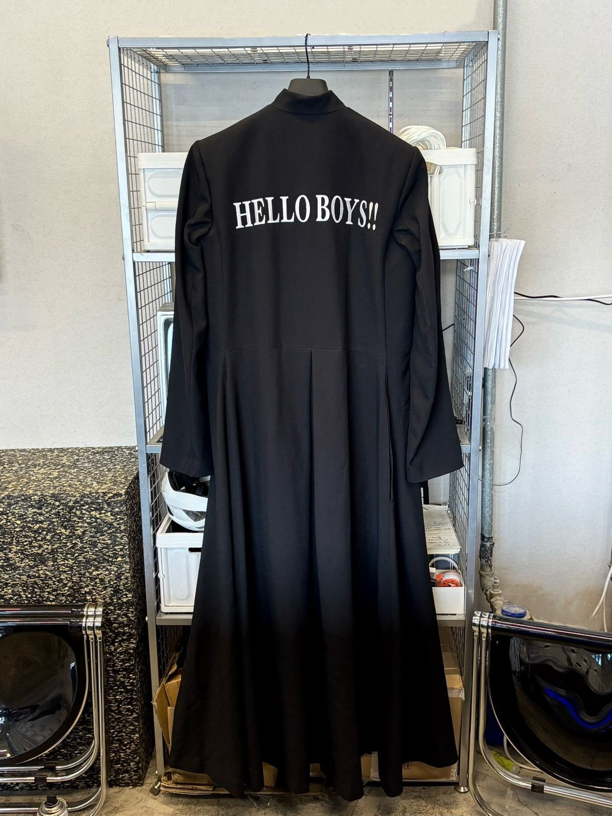 Vetements 16SS Hello boys crepe coat in black Size US M / EU 48-50 / 2 - 1 Thumbnail