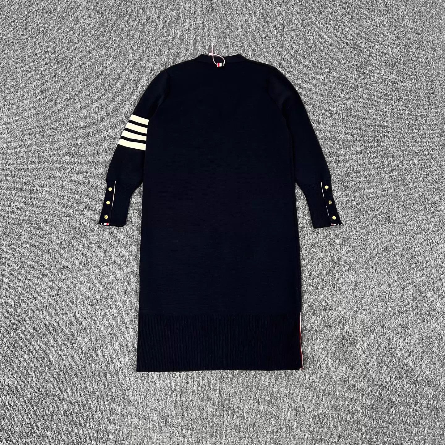 Thom Browne TB 4-Stripe Long Knit Cardigan Navy 38 99 New Size XS / US 0-2 / IT 36-38 - 2 Thumbnail