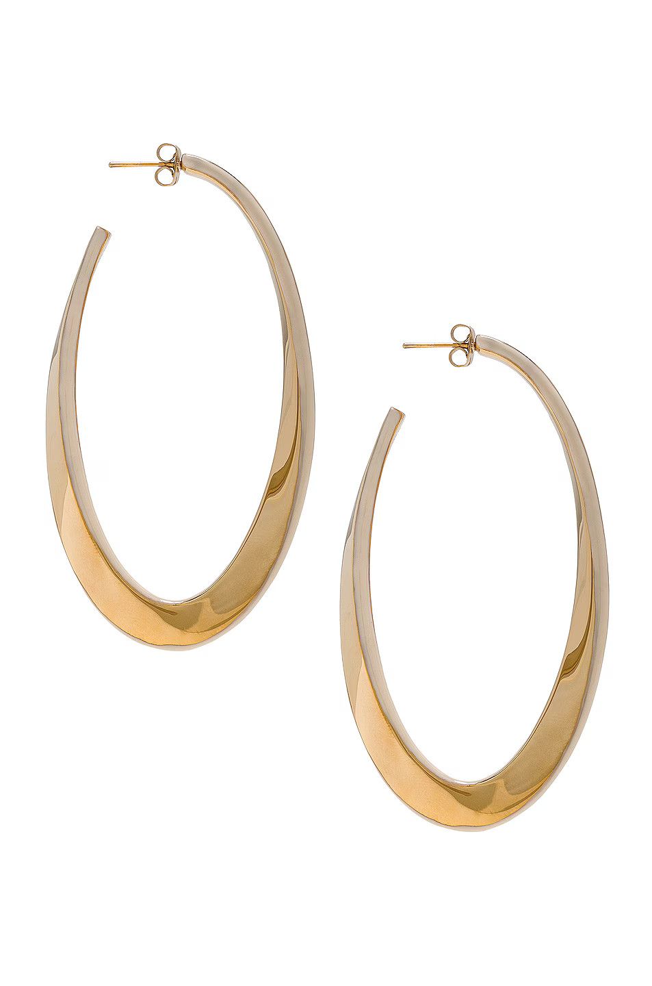 Saint Laurent Paris o1la1rc1a0525 Size: OS / 730692 Oval Curved Hoop Earrings Size ONE SIZE - 3 Thumbnail