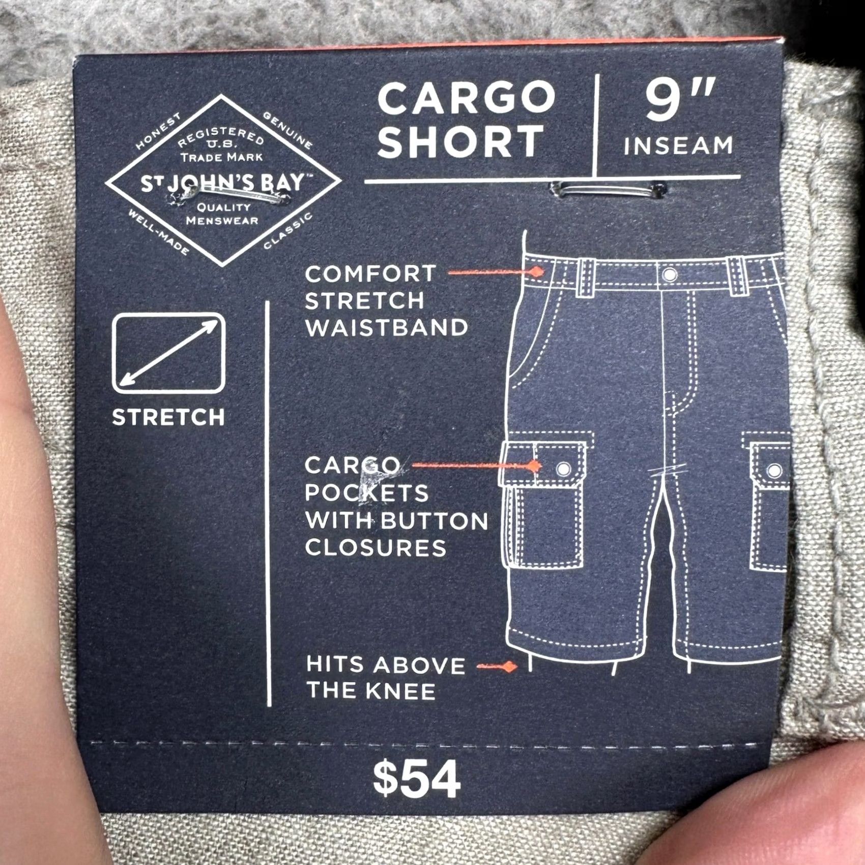 Vintage St. John's Bay Mens Cargo Shorts 44X9 Khaki Stretchable Waist Casual Pockets NEW Size US 44 / EU 60 - 2 Thumbnail