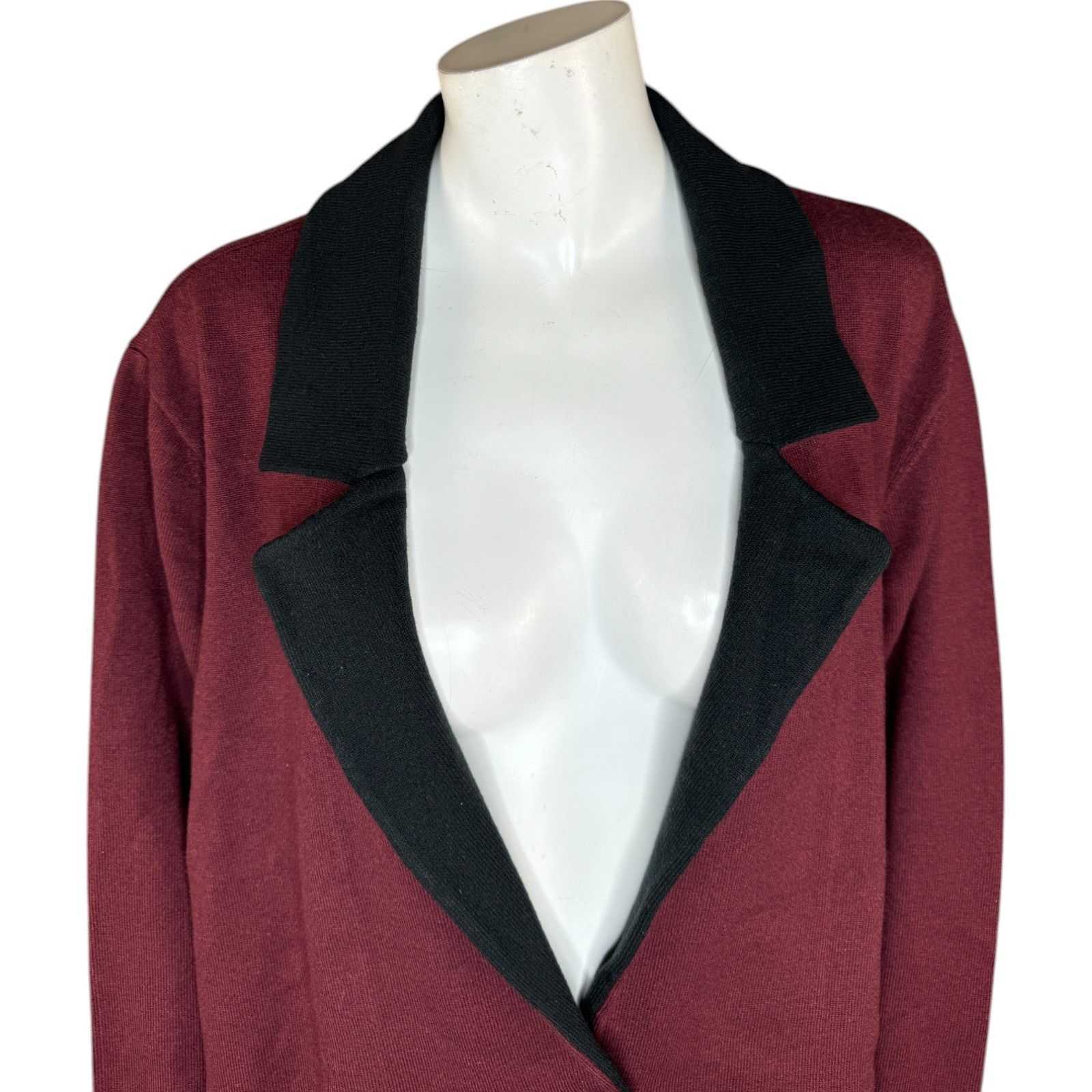 Jason Wu J Jason Wu Double Knit Jacket Wine 3X Pockets Size 3XL / US 20-22 - 7 Thumbnail