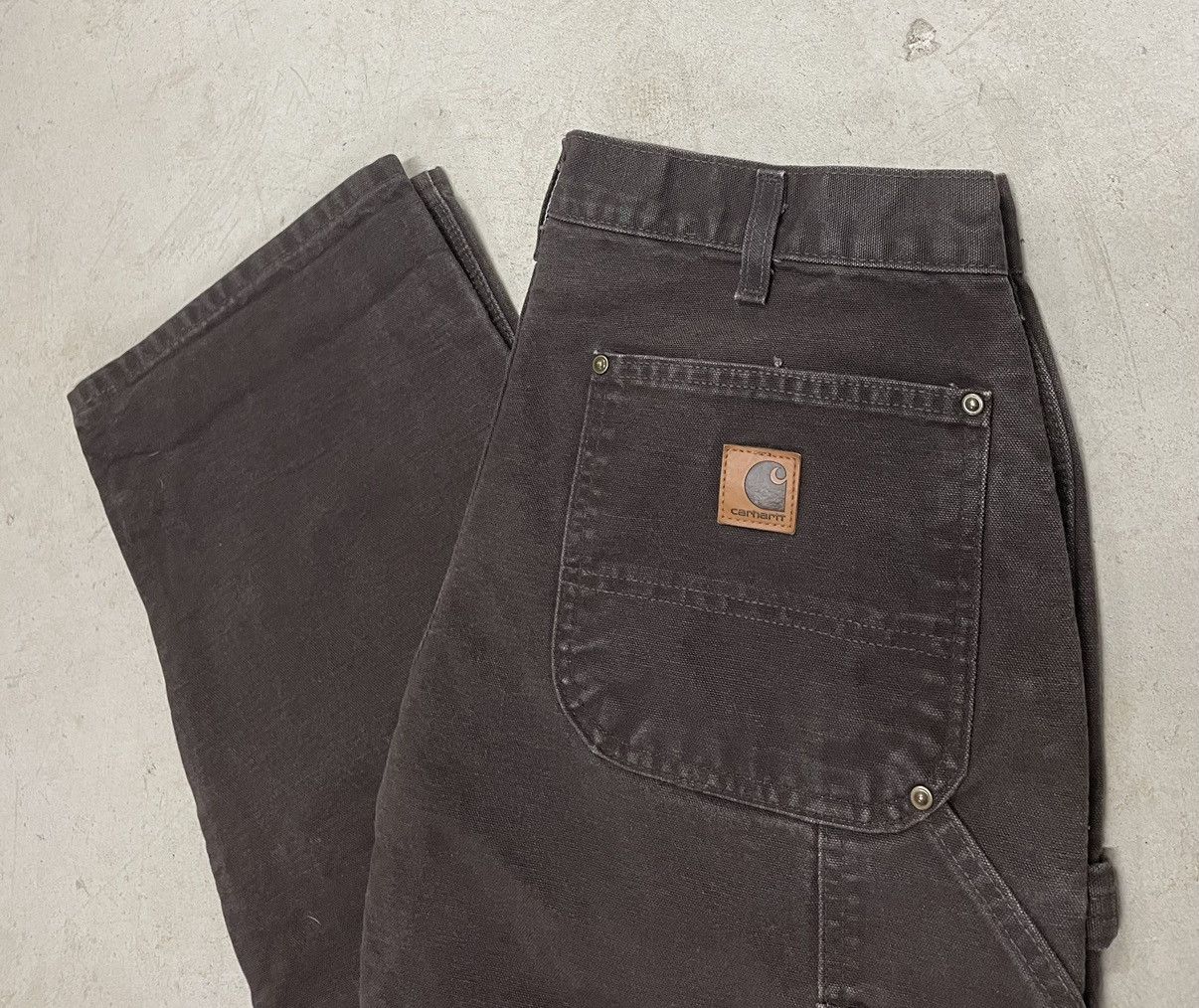 Carhartt × Vintage Crazy Vintage Carhartt Chocolate Brown Double Knee Pants 90s Size US 32 / EU 48 - 2 Thumbnail